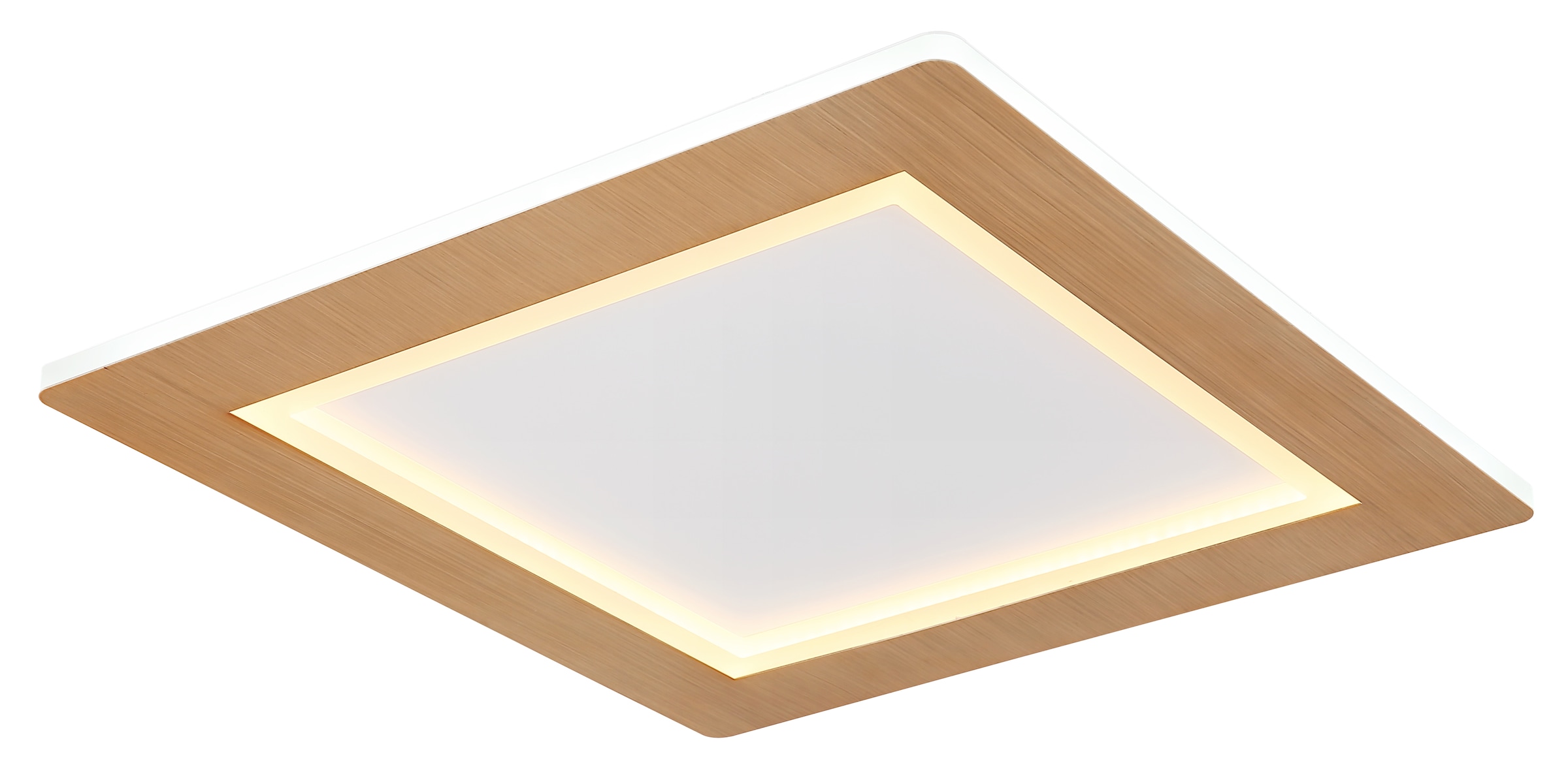 GLOBO LIGHTING LED Deckenleuchte »CLAY«, Leuchtmittel LED-Modul | LED fest integriert, Deckenlampe/holzoptik/quadratisch/Wohnzimmer/Schlafzimmer