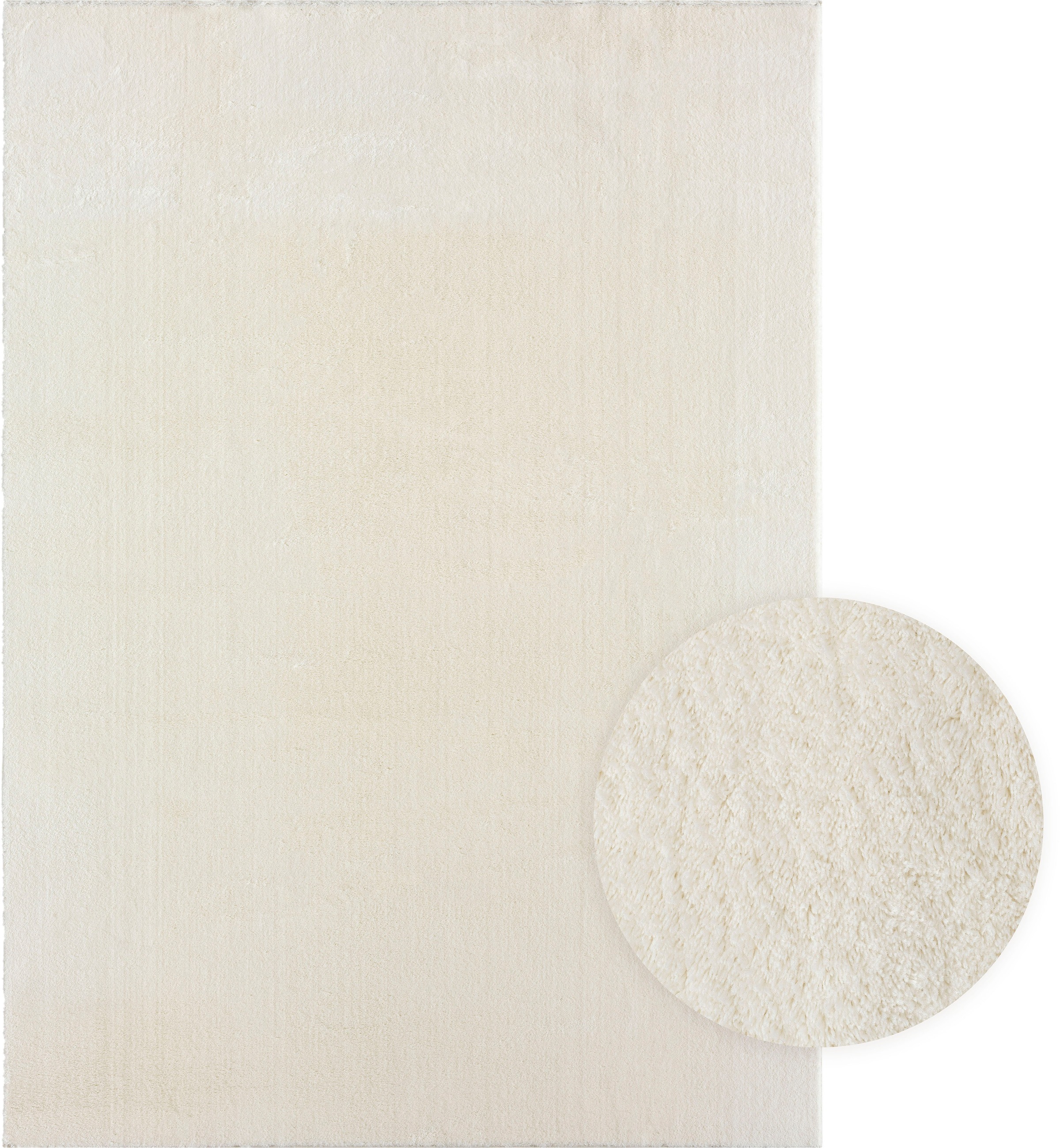 Teppich MERINOS "Loft 37, Kunstfellteppich", beige (creme), B:80cm H:16mm L:150cm, Polyester, Teppiche, Teppich, weich und kuschelig, Fell Haptik, Anti-Rutsch-Unterseite 3