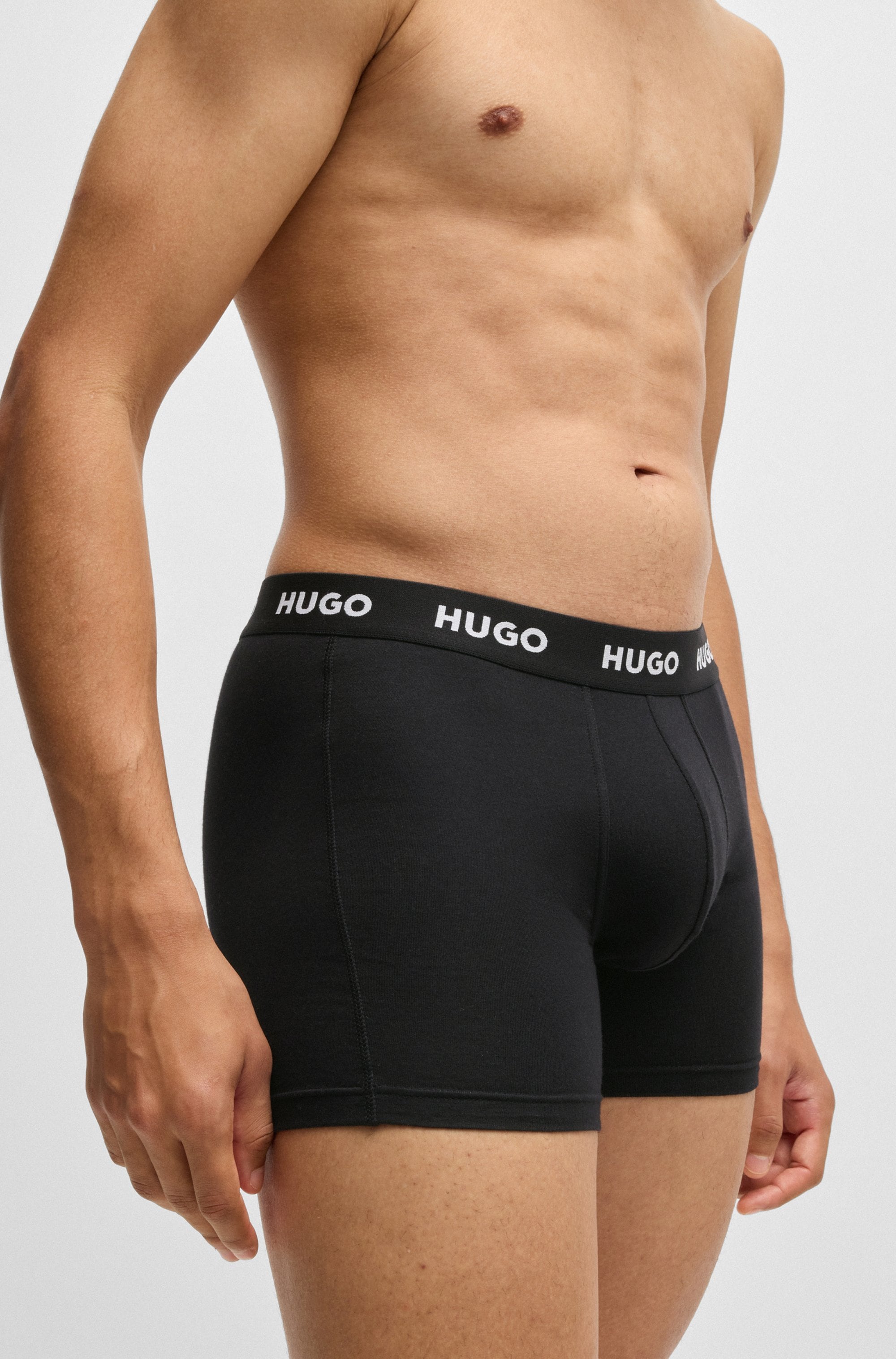 HUGO Underwear Boxer »BOXERBR TRIPLET PACK«, (3 St.), mit HUGO Logo-Elastikbund