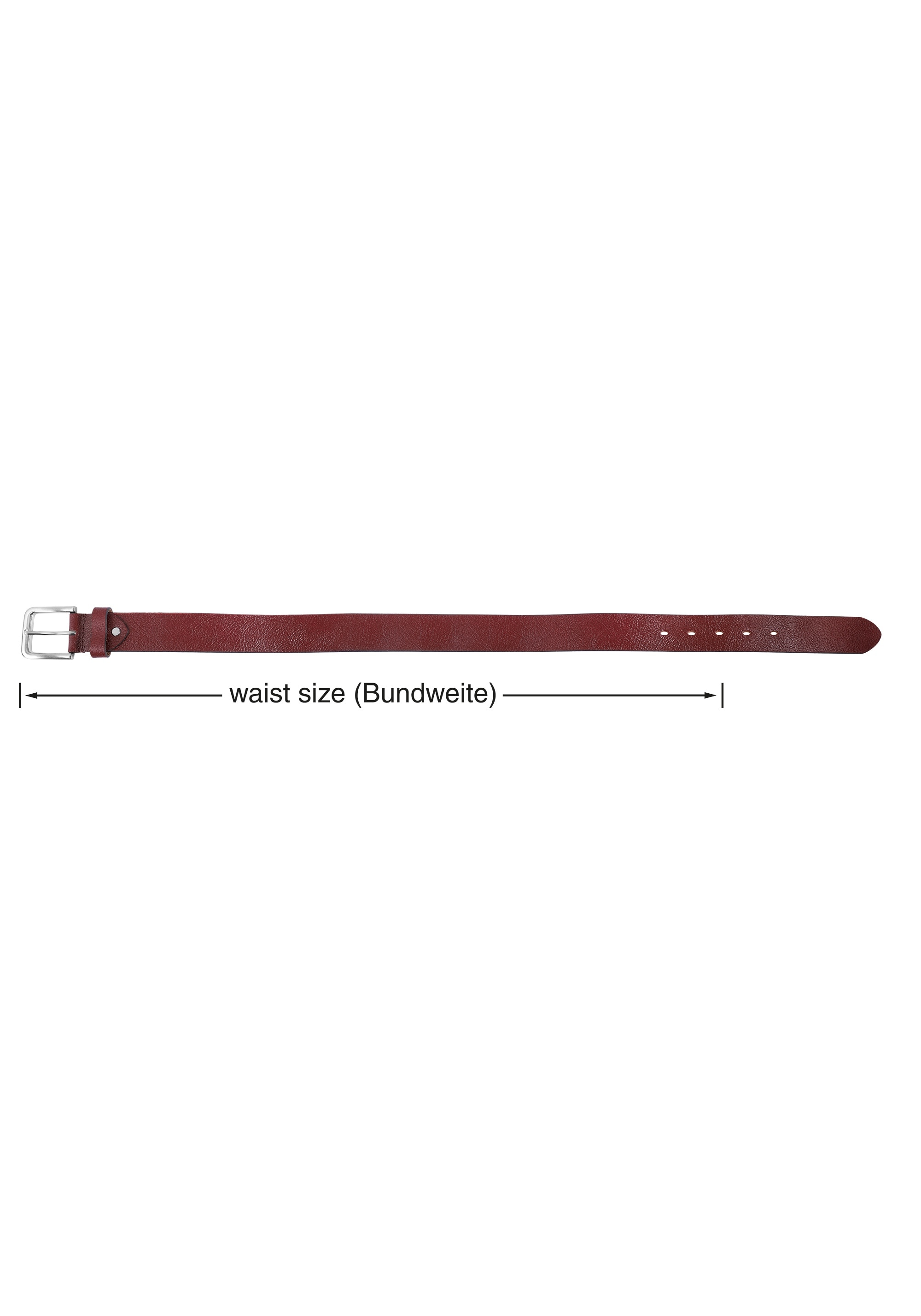 Leonardo Verrelli Ledergürtel »80 cm - 140 cm (Bundweite) in Dunkelrot aus 100% Echtleder,«