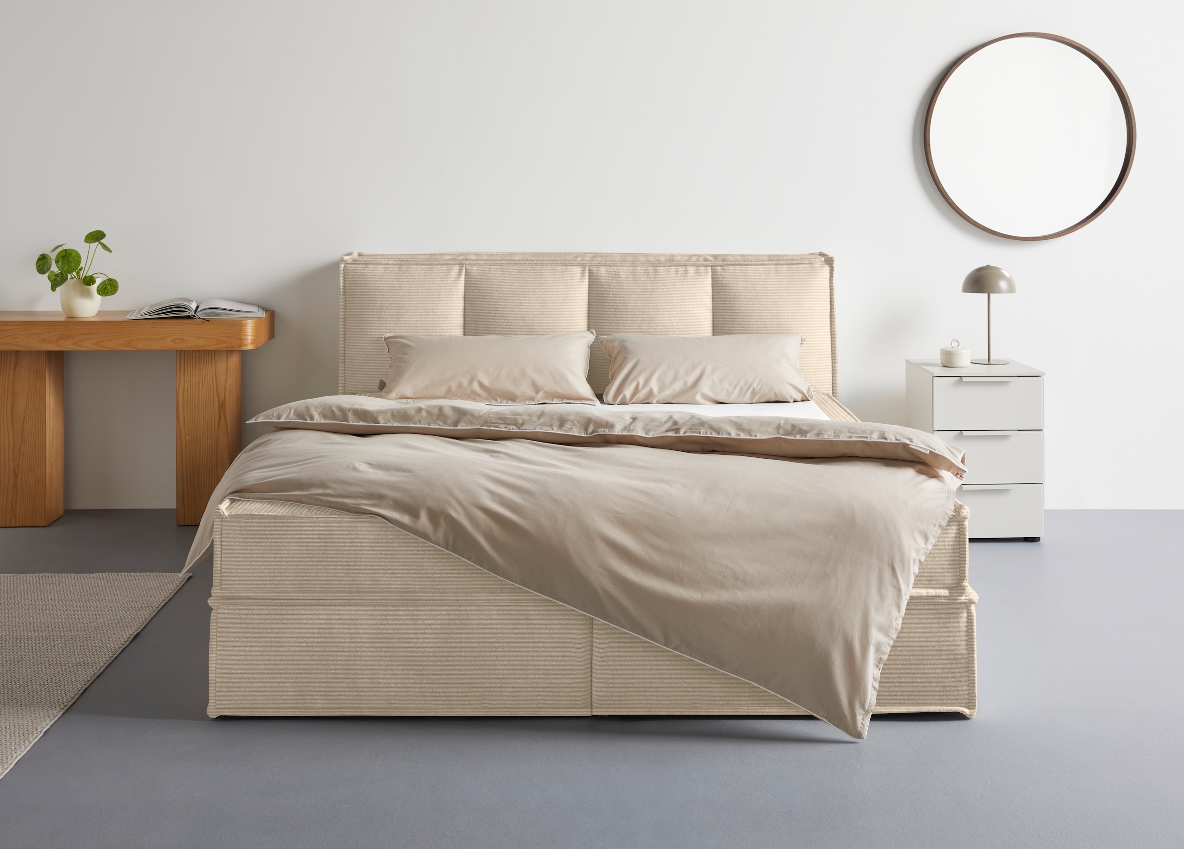 LeGer Home by Lena Gercke 1100000002199 "Addyson" Härtegrade H2, H3 und H4 wählbar, Boxspringbett inkl. Topper, 2 Matratzen