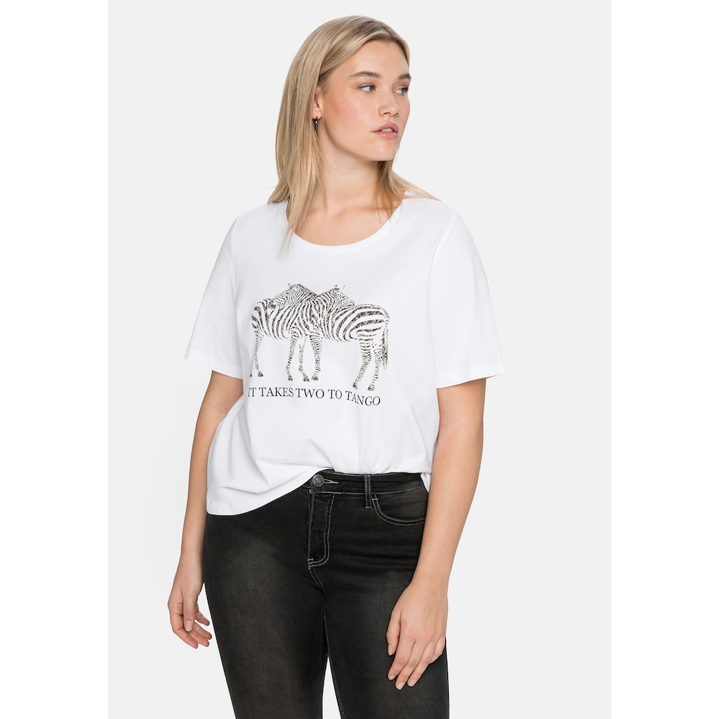 Sheego Langarmshirt »Große Größen« mit Knotendetail am Ärmelsaum