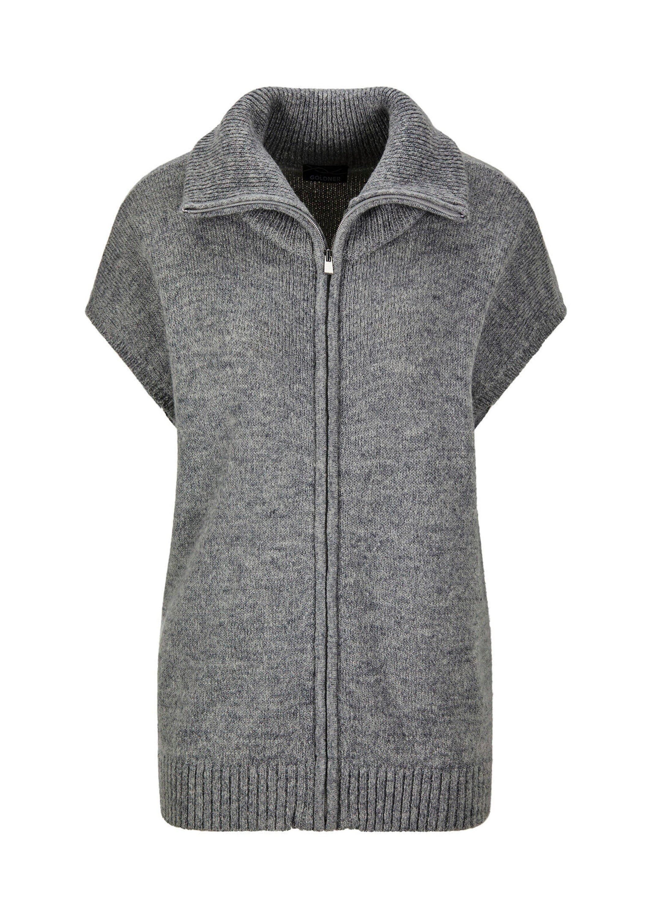 GOLDNER Kurzweste "Melierte Weste mit Reißverschluss" Troyerkragen mit durc günstig online kaufen