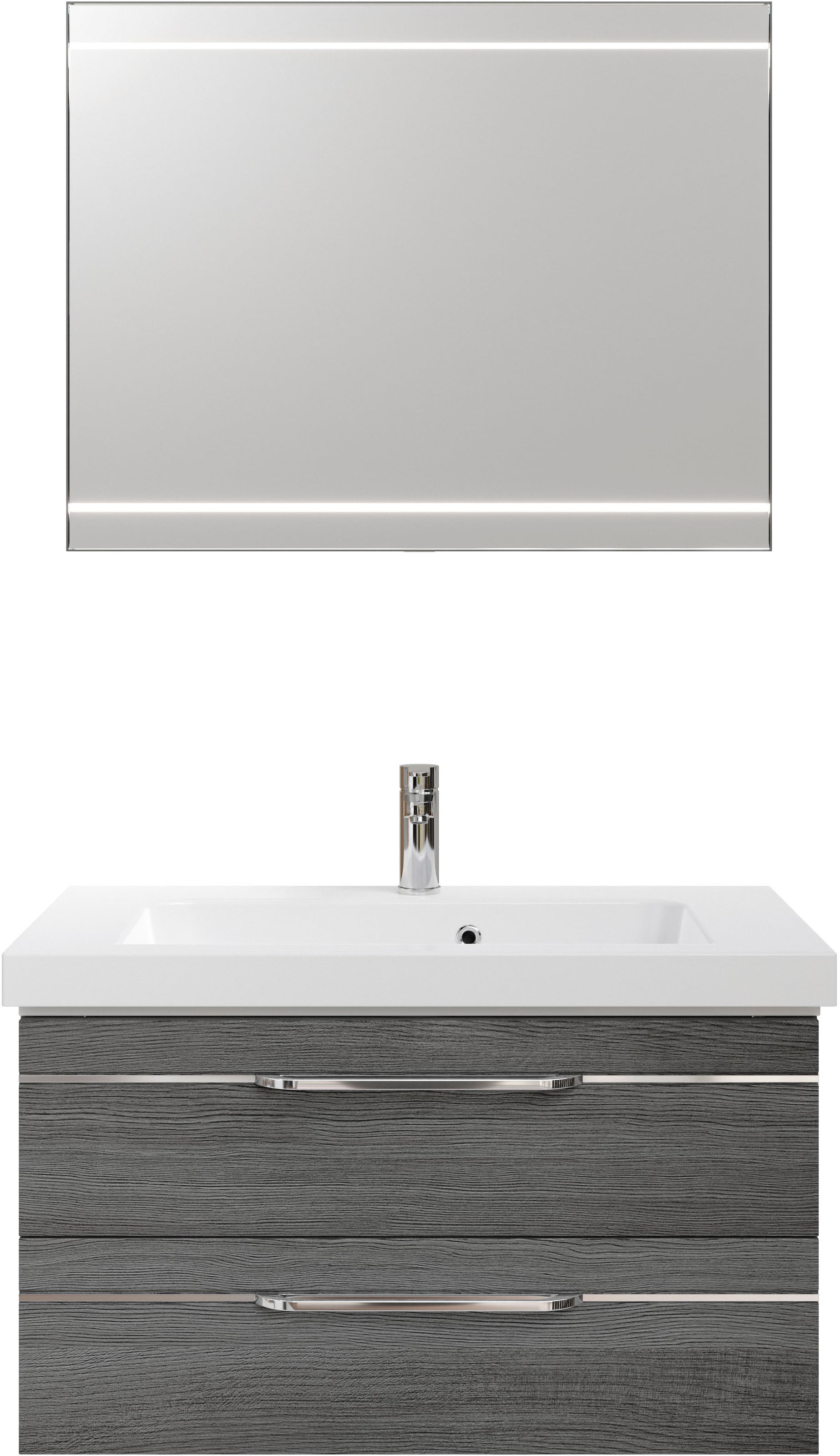 Saphir Badmöbel-Set "Balto 2-teilig Mineralmarmor-Waschtisch mit LED-Spiege günstig online kaufen