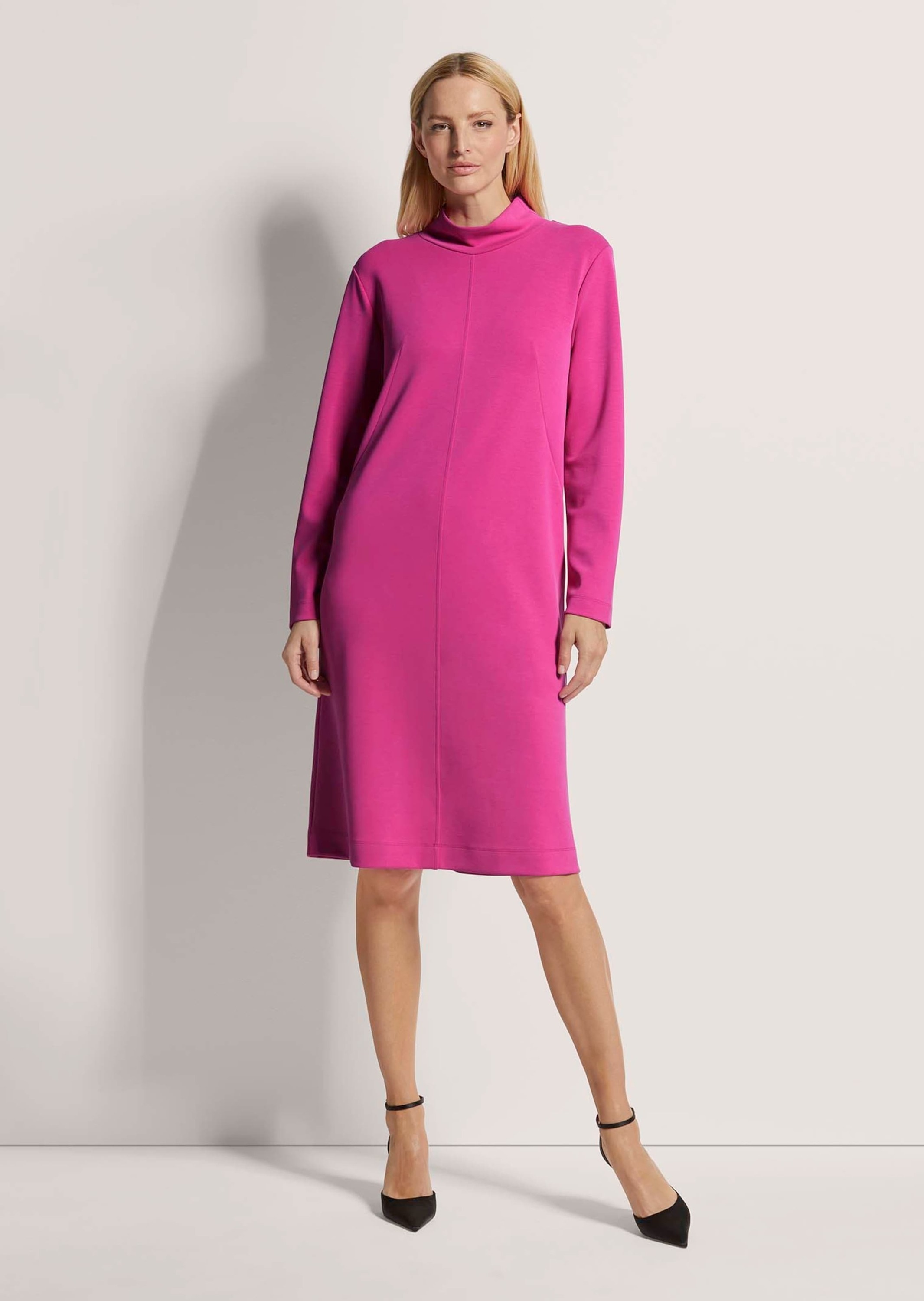 MADELEINE Sommerkleid »Jerseykleid Jersey-Kleid mit Stehkragen, Midilänge«