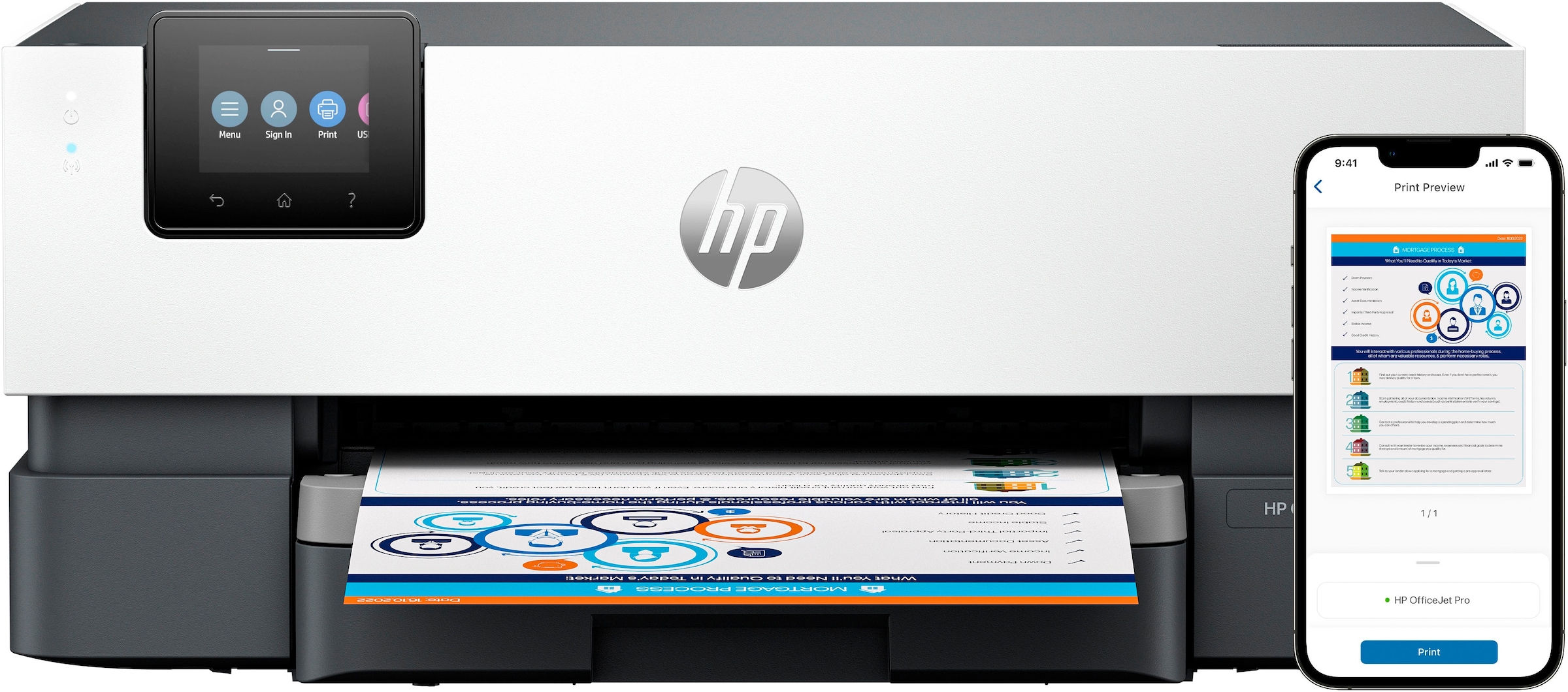 HP WLAN-Drucker »OfficeJet Pro 9110b«