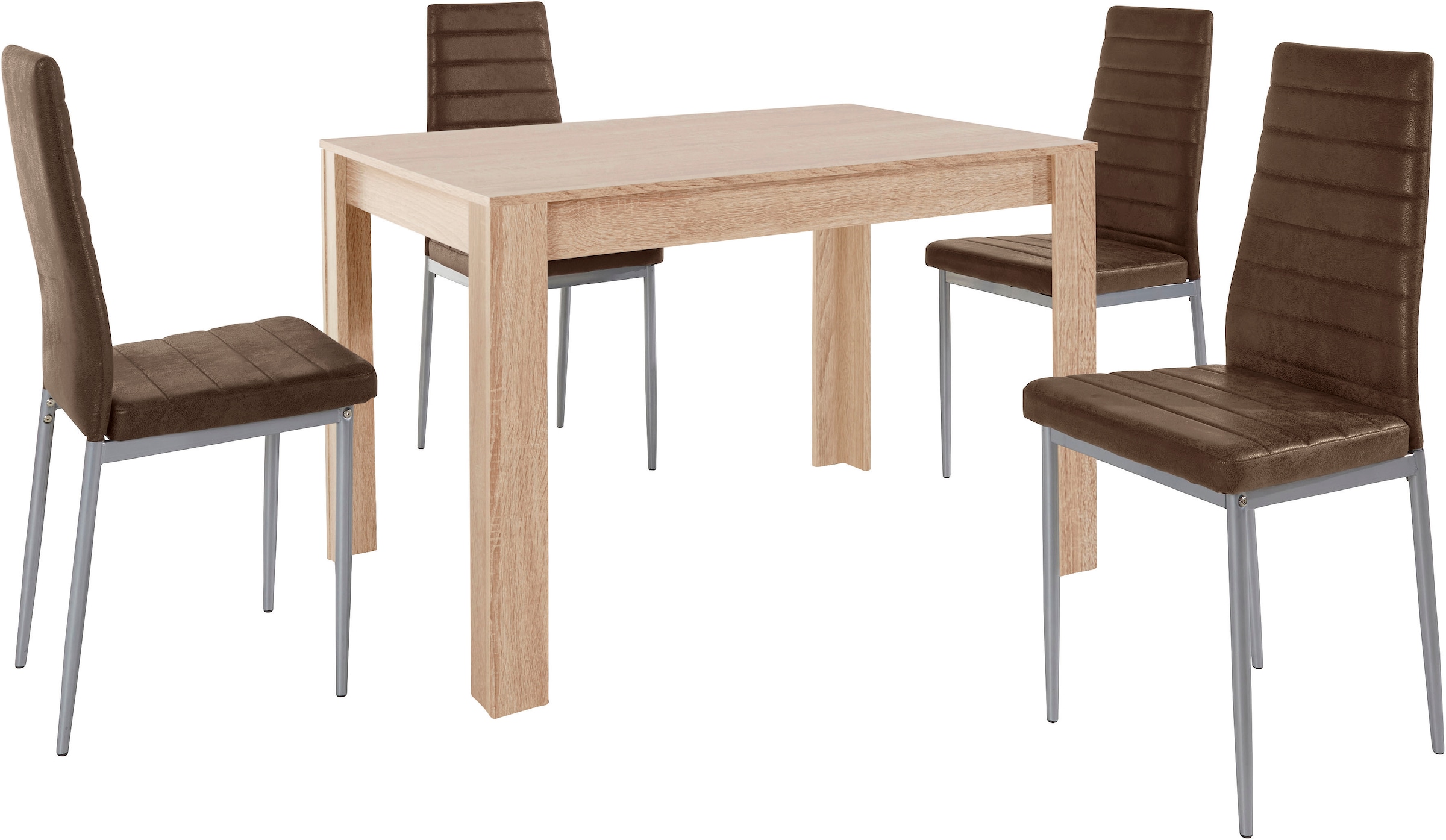 INOSIGN Essgruppe "mit Tisch und 4 Stühlen", (Set, 5 tlg.), Tischbreite 120 günstig online kaufen