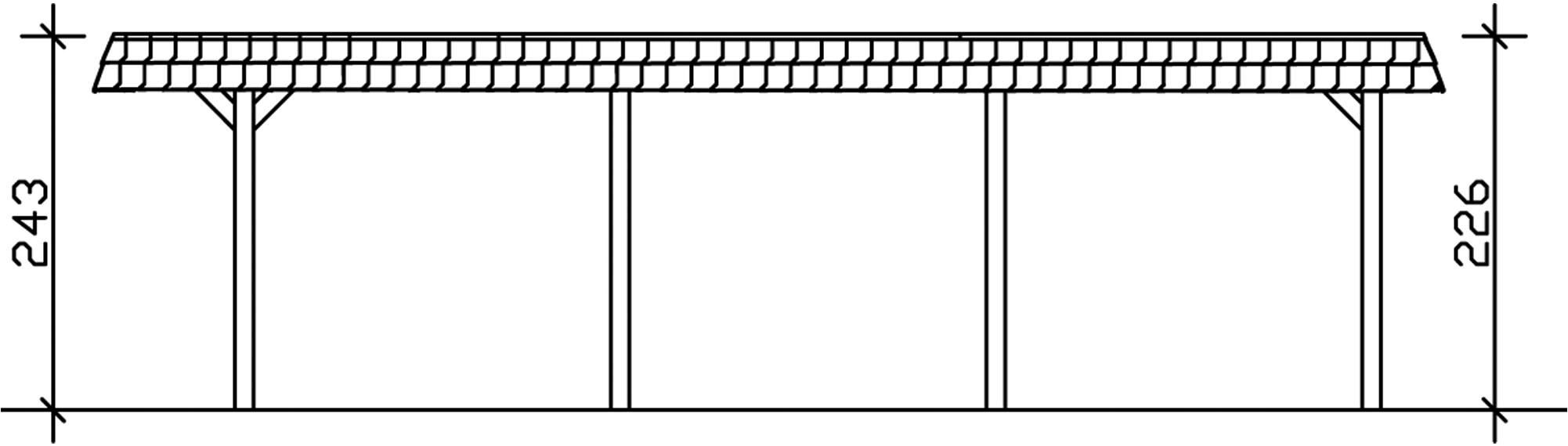 Skanholz Einzelcarport »Wendland«, Leimholz-Fichte, 291 cm, Weiß, mit EPDM-Dach, rote Blende