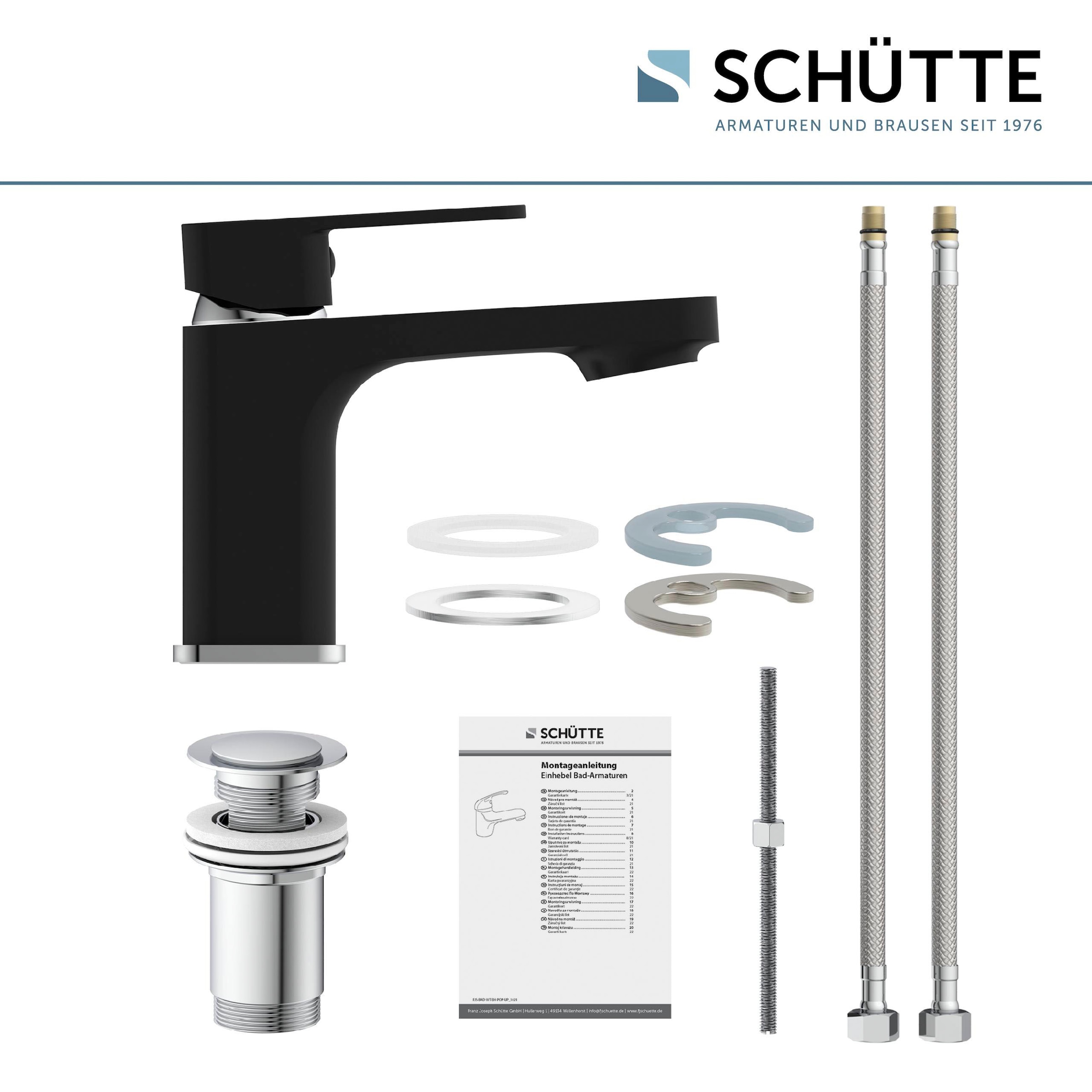 Schütte Waschtischarmatur 'Madagaskar' schwarz/chrom