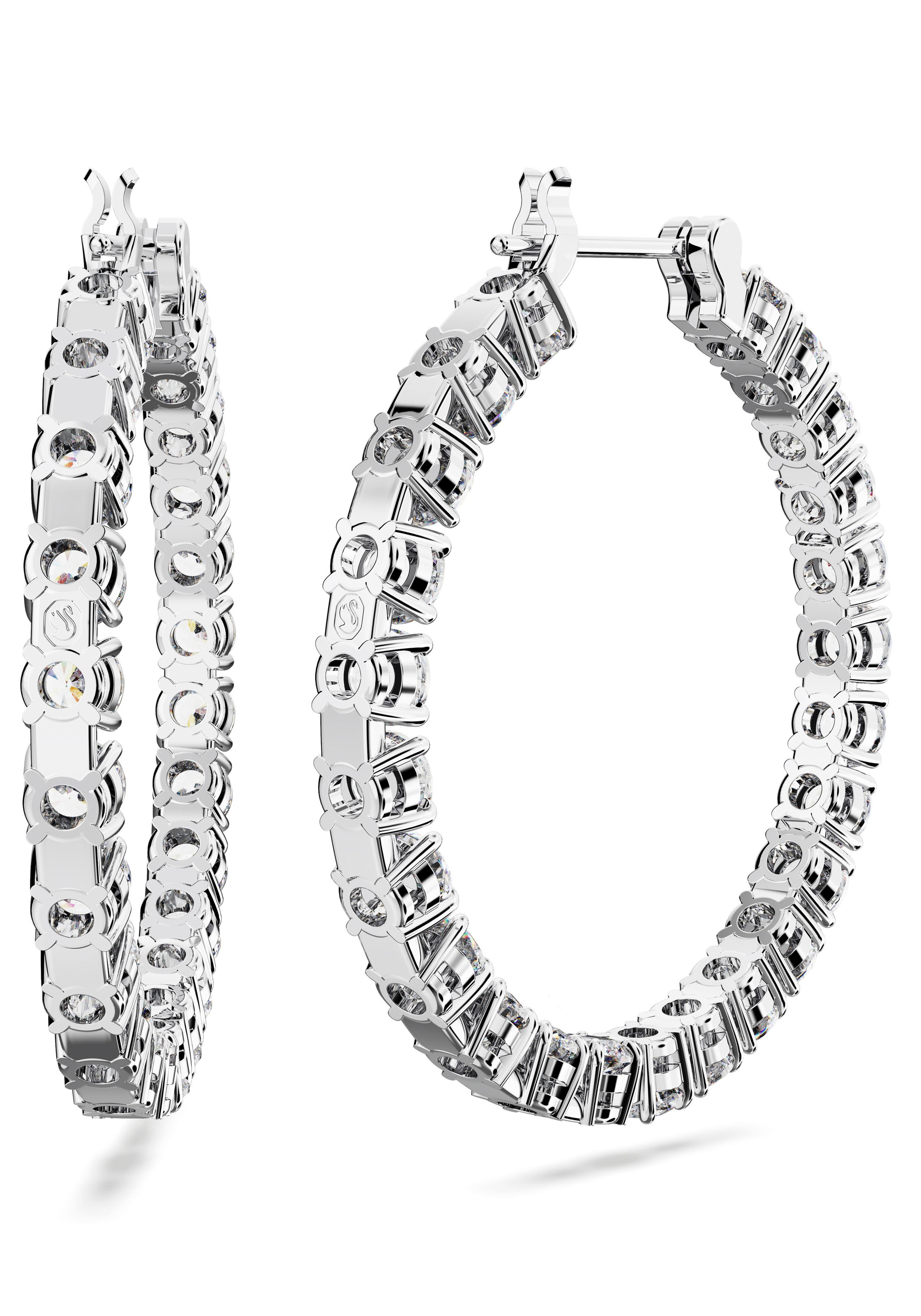 Paar Creolen SWAROVSKI "ERROR:N/A" Gr. S, silber (metallfarben, kristallweiß, kristallweiß), Ohrringe, Damen, S, Metall, mit Swarovski Zirkonia (synth.) 9