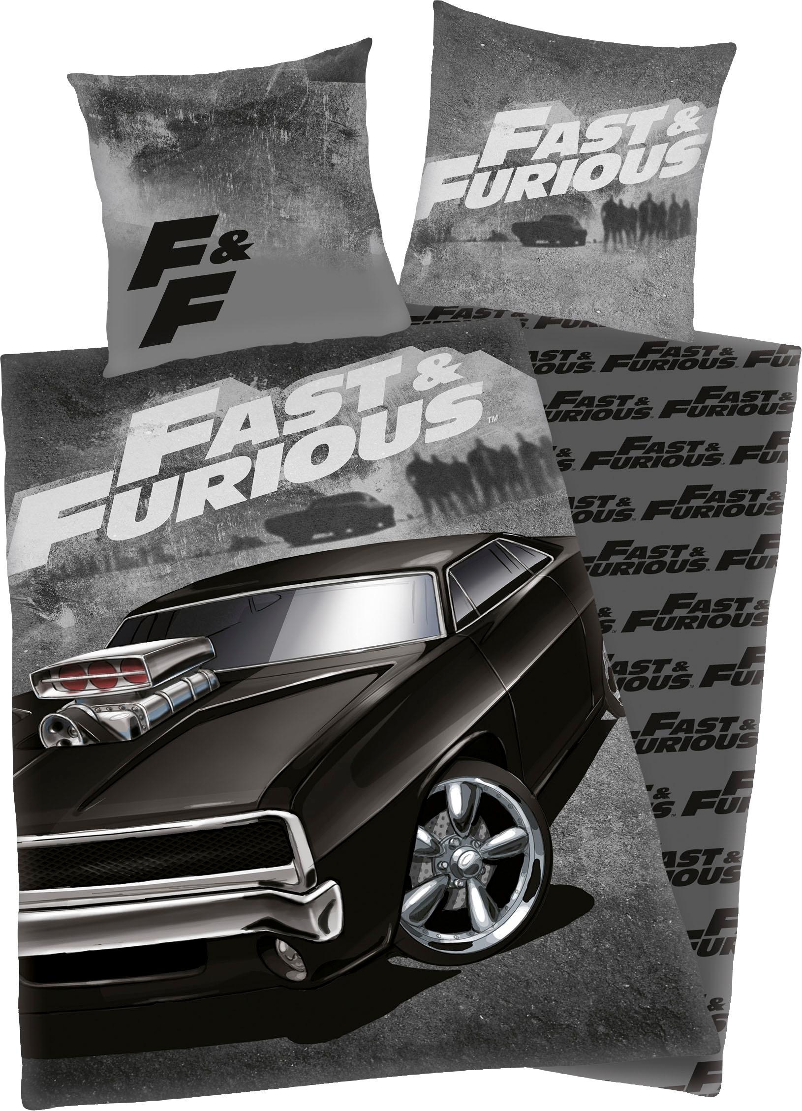 Jugendbettwäsche "Fast & Furious" 2 Stk. tlg. mit coolem Motiv günstig online kaufen