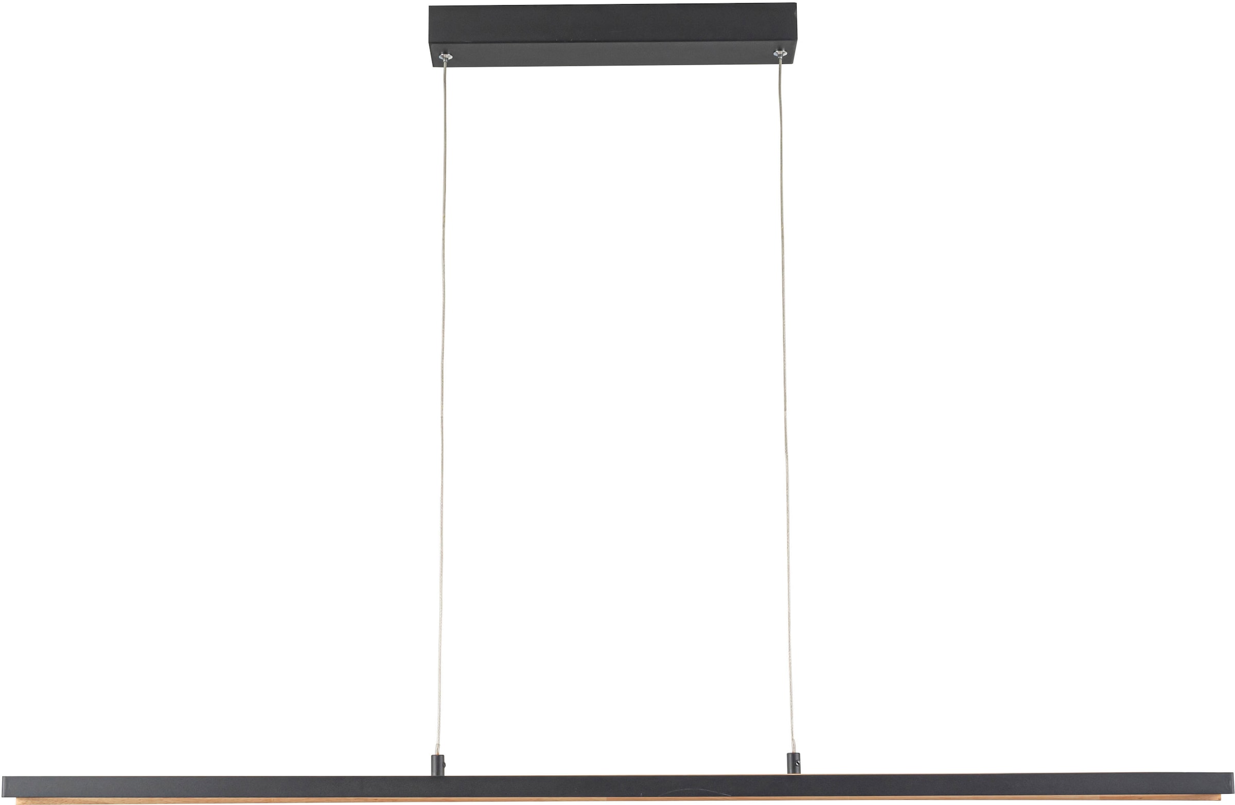 Home affaire LED Pendelleuchte »Percht«, 1 flammig, Leuchtmittel LED-Board | LED fest integriert, in der Höhe anpassbar, Warmweiß, Metallrahmen schwarz, Holz