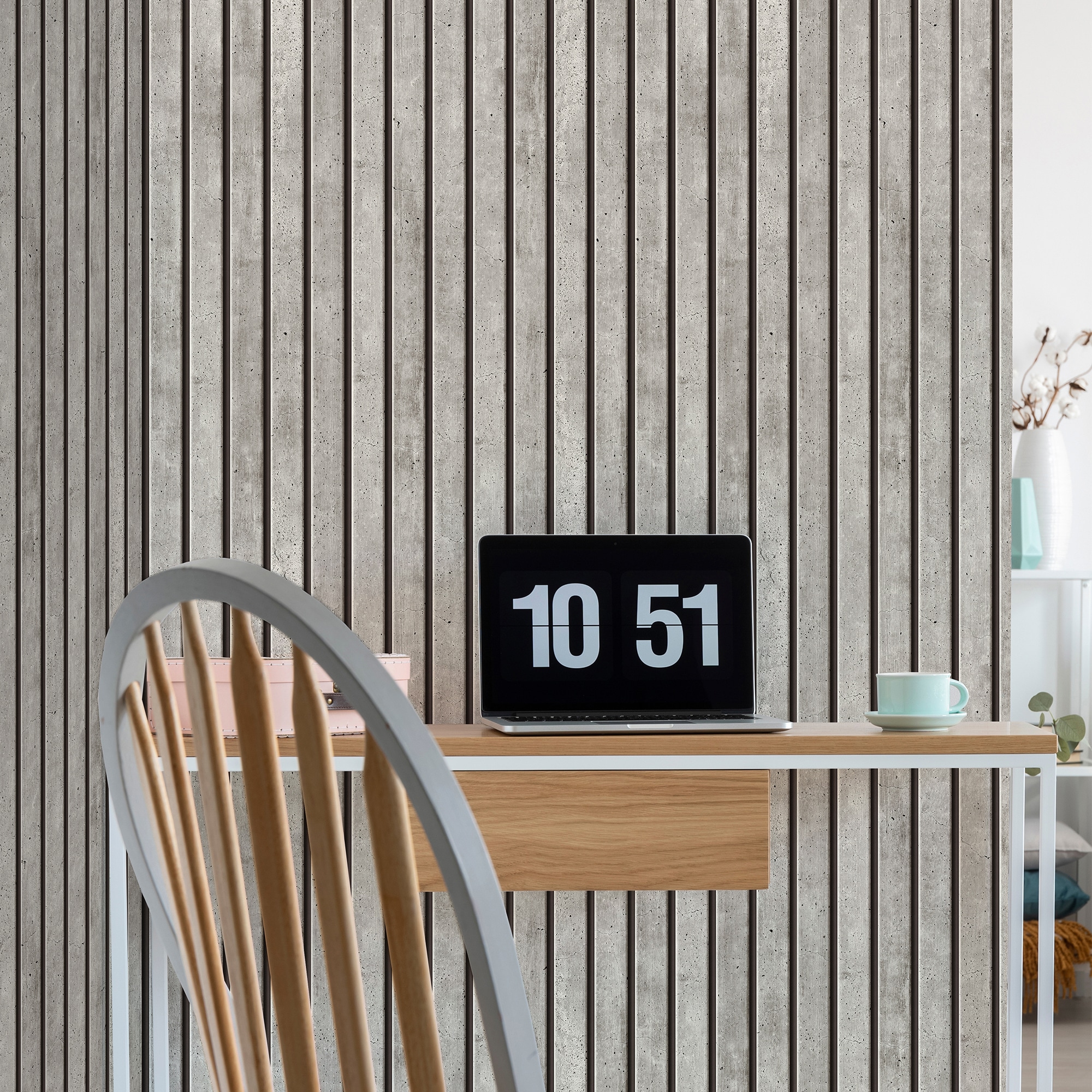 Easy Decor Vliestapete "Beton Gestreift" texturiert Design Tapeten