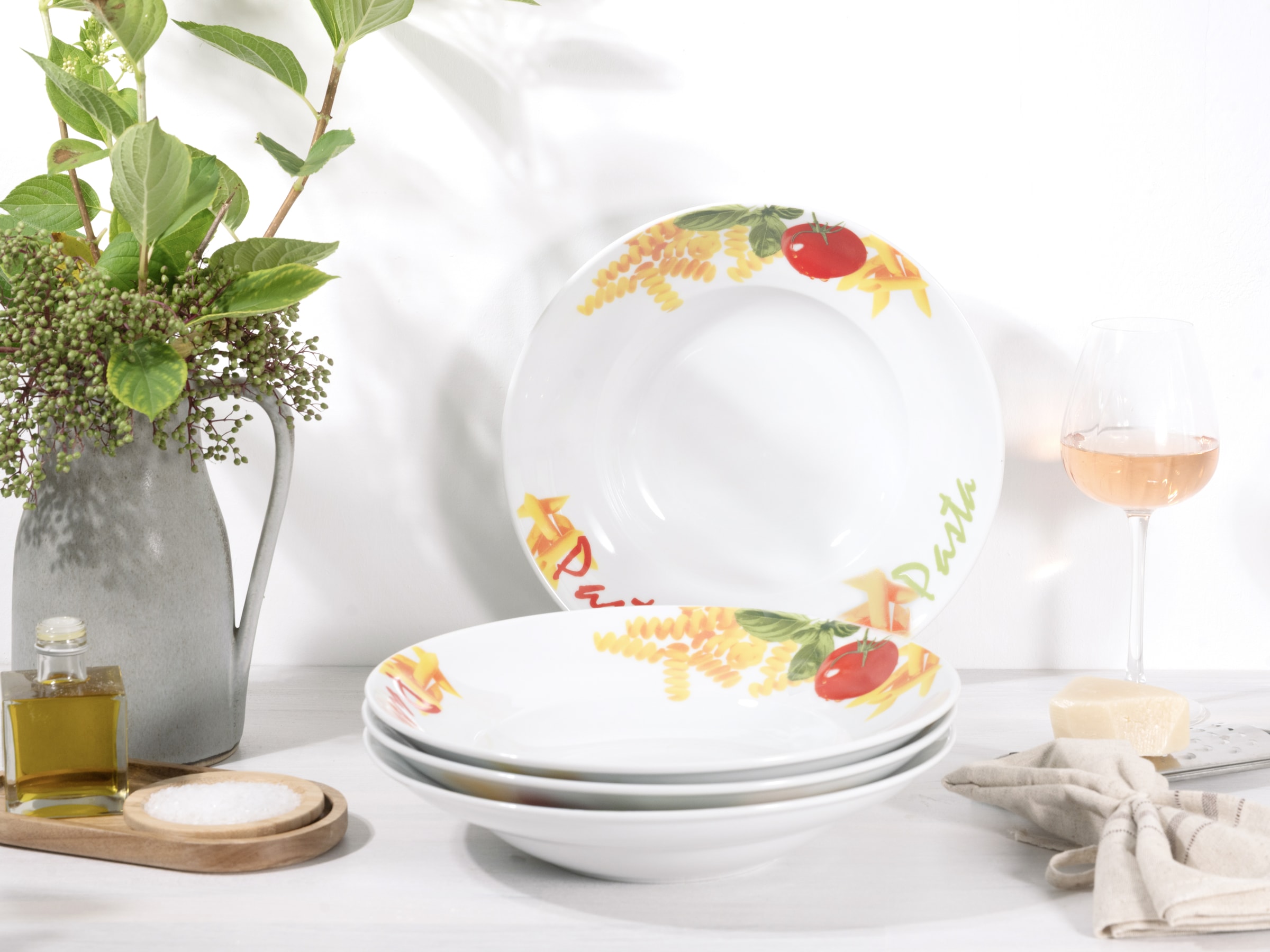 CreaTable Pastateller »Milano Pasta, Teller-Set, 4-tlg.« Italienische Eleganz, Vielseitig einsetzbar