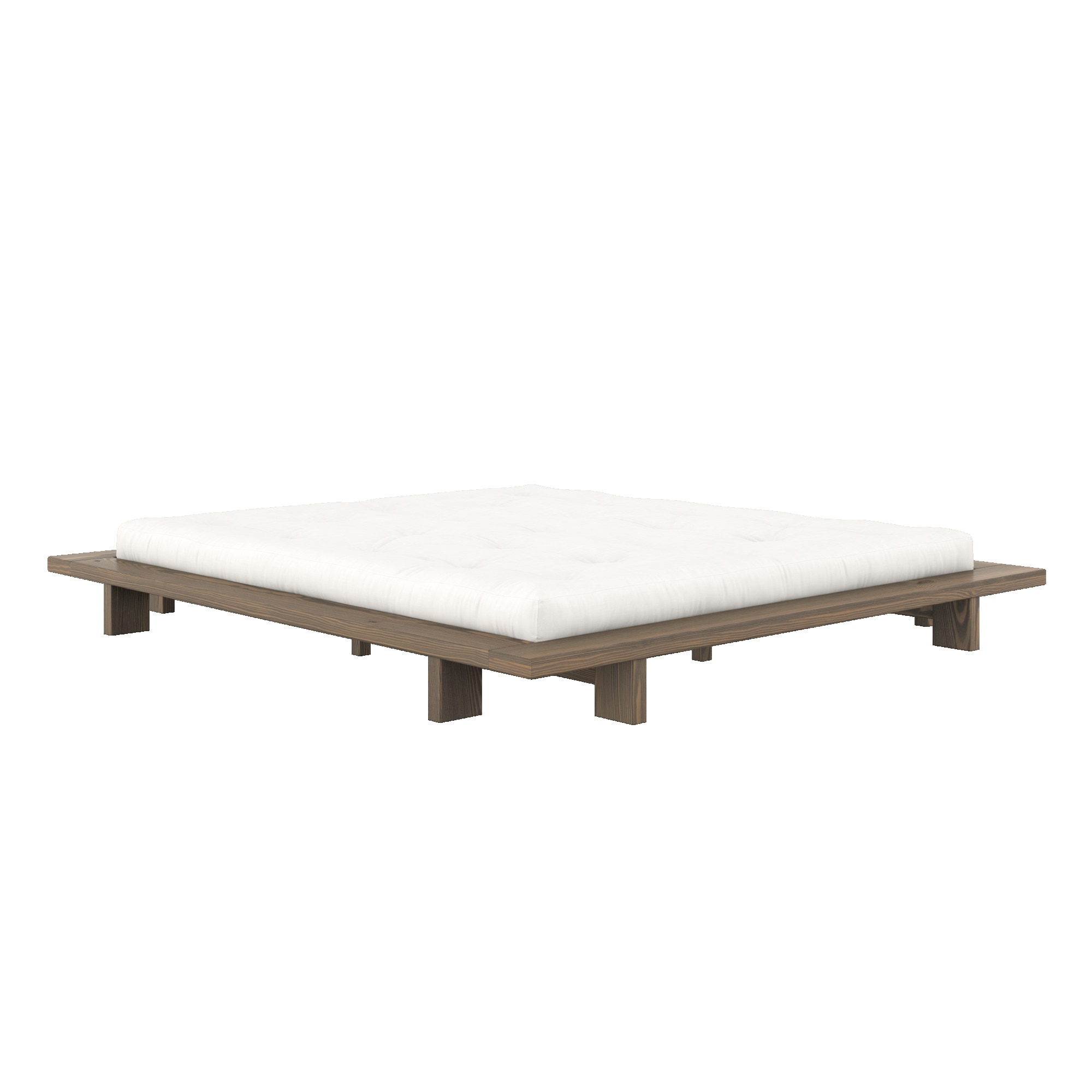 Karup Design Bettgestell »JAPAN BED, Futonbett, Bodenbett, Holzrahmen, Jugendbett, Holzbett«, Massivholzbett mit Lattenrost, Kiefer massiv, Doppelbett ohne Kopfteil