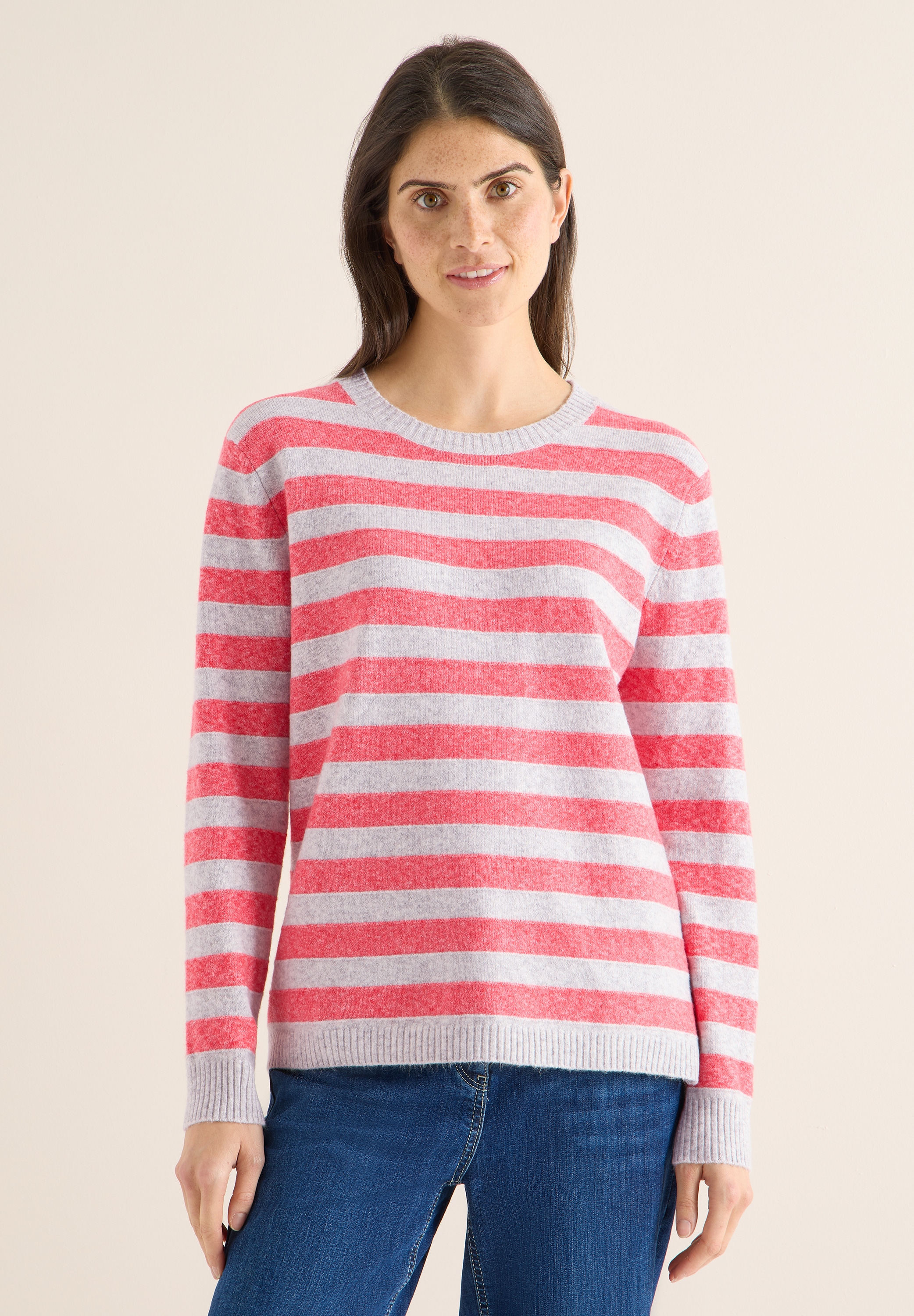 Cecil Rundhalspullover Feinstrick