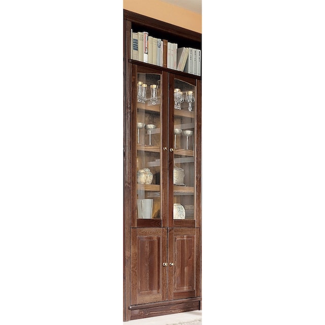 Home affaire Bücherregal »Soeren«, massiver Kiefer, in 2 Höhen, Tiefe 29  cm, Türen mit Klarglas Einsatz kaufen | BAUR