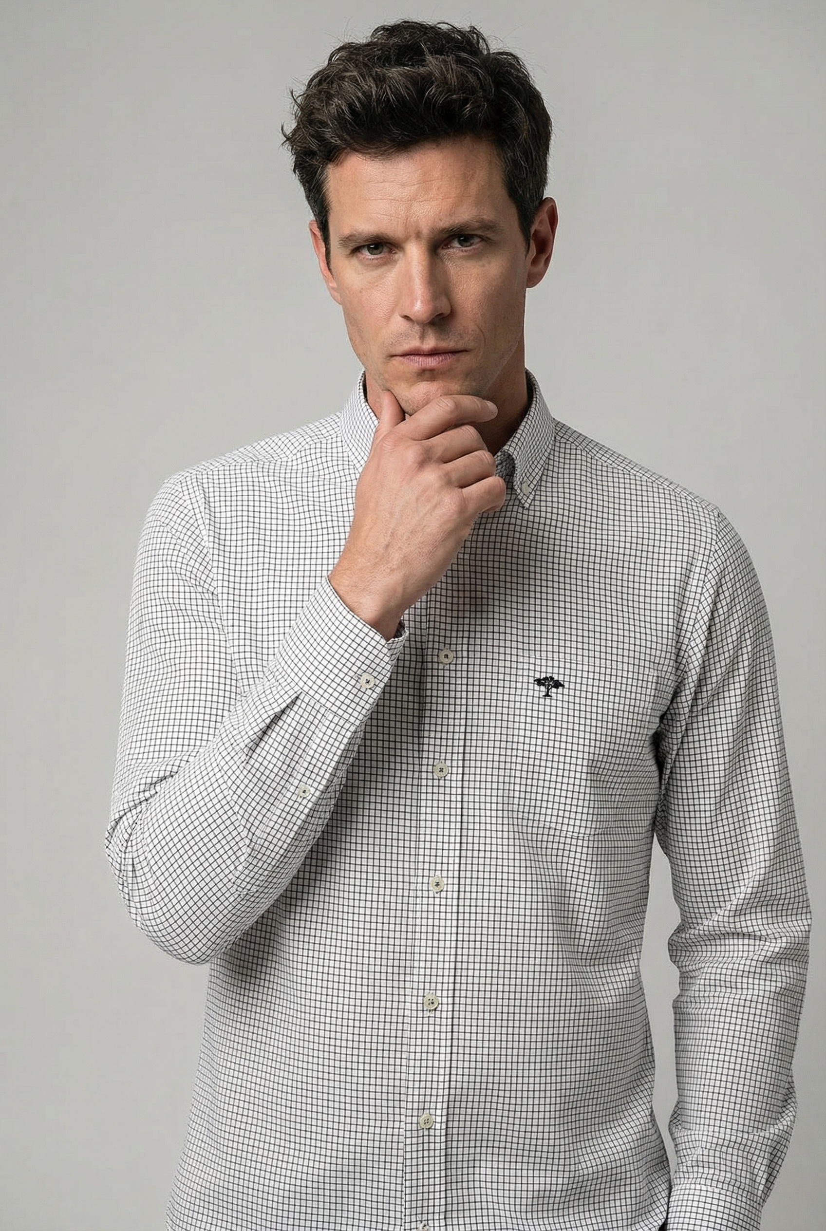 FYNCH-HATTON Langarmhemd normale Passform, aus Baumwolle, mit Brusttasche günstig online kaufen