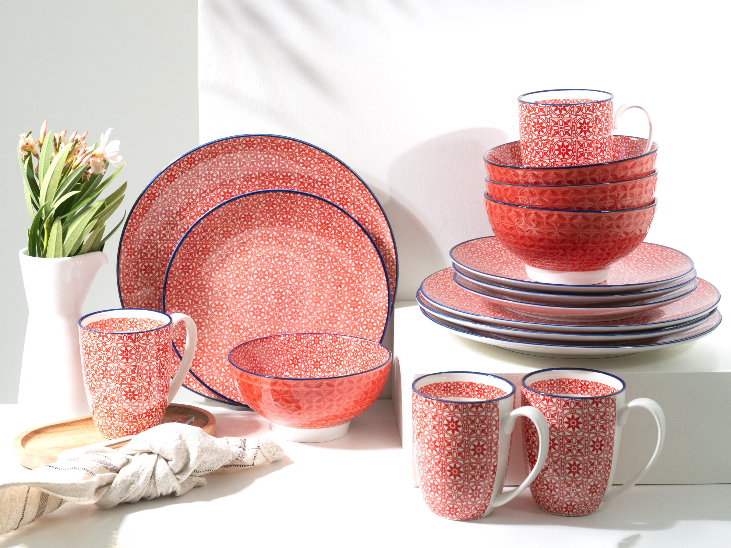 CreaTable Kombiservice »Mediterran, Service 16-tlg.« Mediterraner Flair, Traditionell keramische Motive