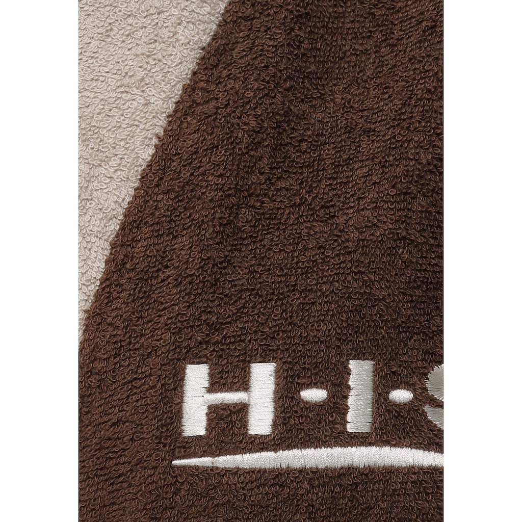 H.I.S Unisex-Bademantel »Hannes«, (1 St.), mit farblich abgesetzten Gürtel und Kragen