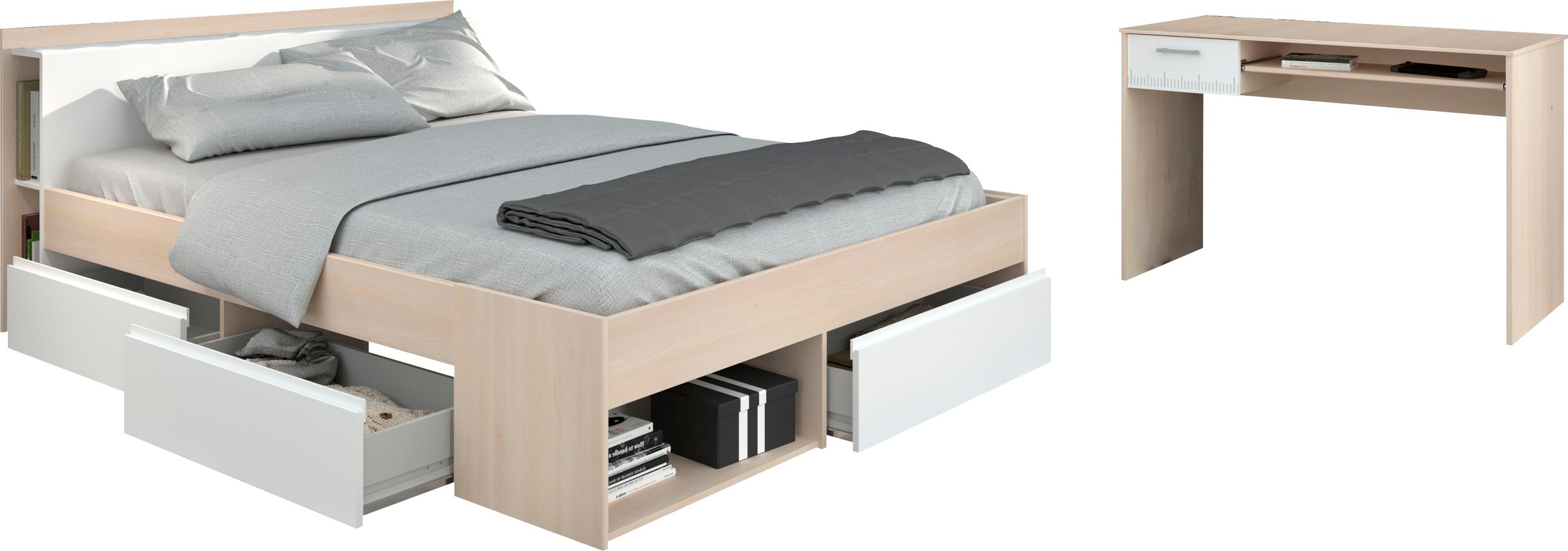 Parisot Jugendzimmer-Set "Most" Set, Bett mit Schubkästen und Schreibtisch, günstig online kaufen