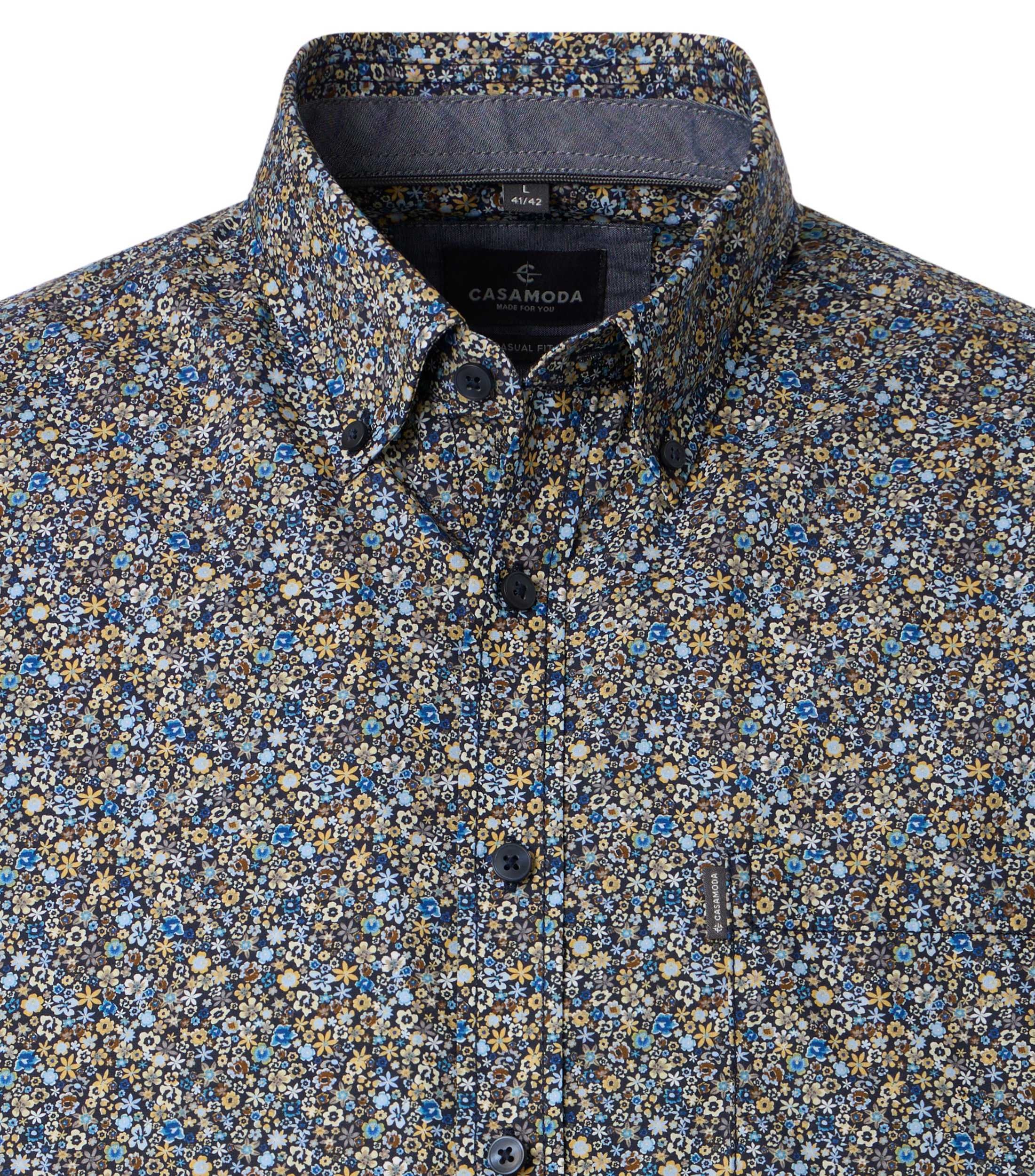 Kurzarmhemd CASAMODA "CASAMODA Freizeithemd Kurzarm Print", Herren, Gr. XXL, Normalgrößen, dunkelblau, 100% Baumwolle, bedruckt, comfort fit, Hemden 2