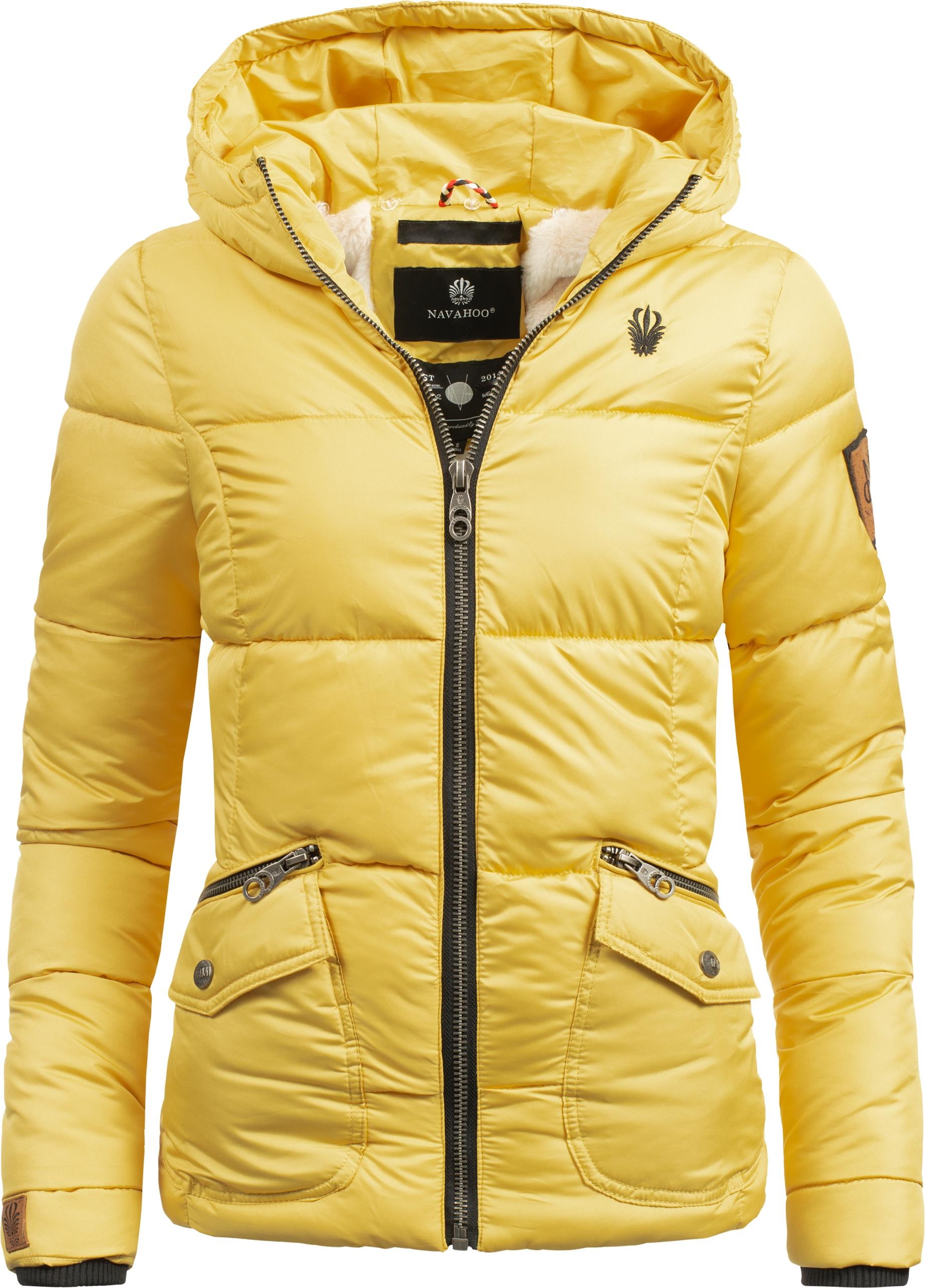 Navahoo Winterjacke »Megan«, mit Kapuze, stylische Damen Steppjacke mit Teddyfutter