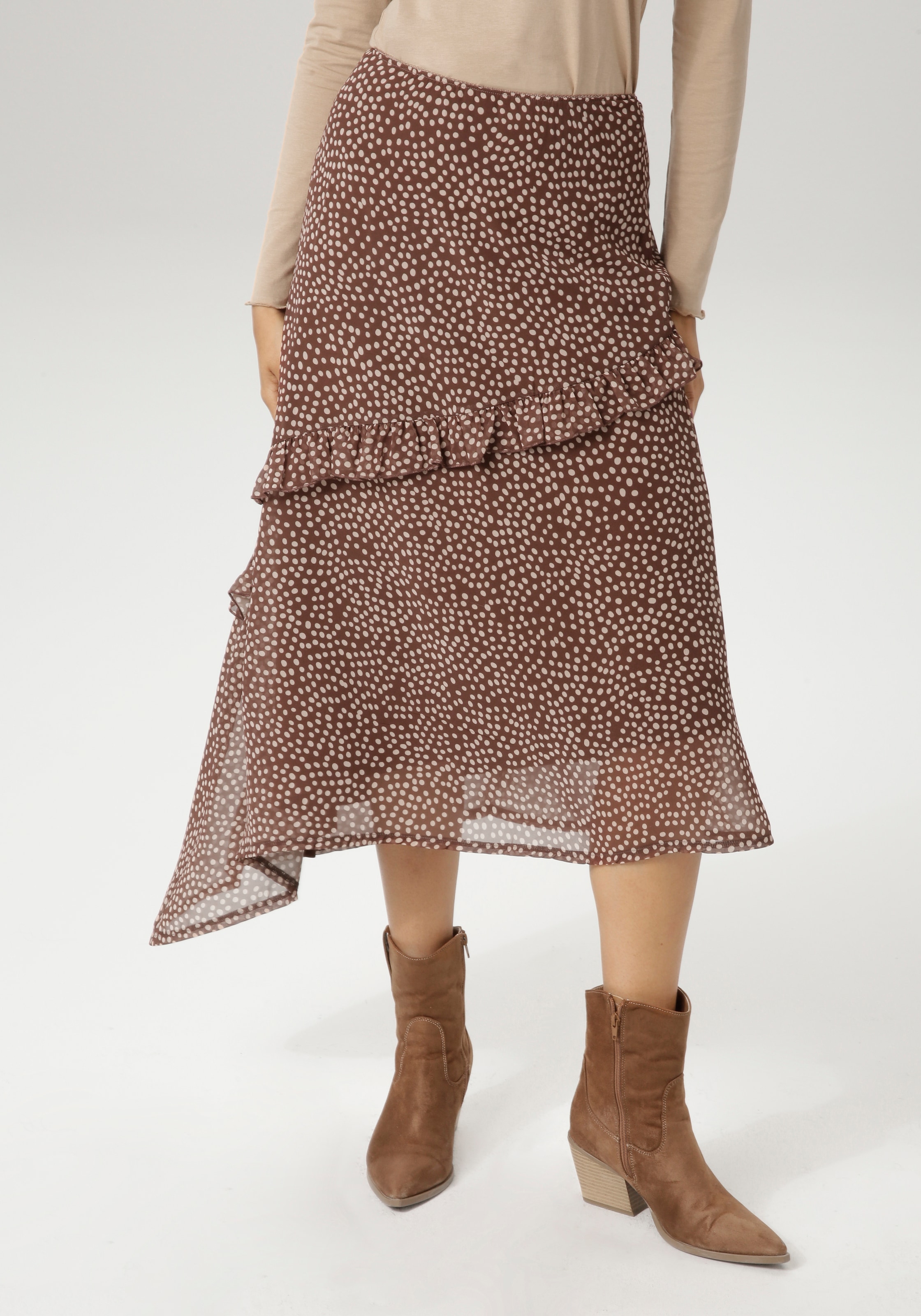 Aniston CASUAL Midirock, in asymmetrischer Al-Linien-Form - NEUE KOLLEKTION günstig online kaufen