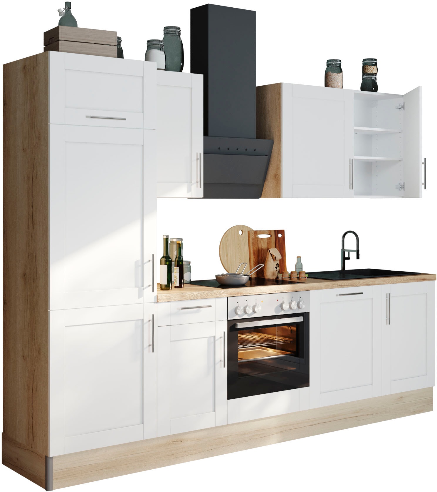 KOCHSTATION Küche "KS-Ahus", 280 cm breit,wahlweise mit E-Geräten,MDF Front günstig online kaufen