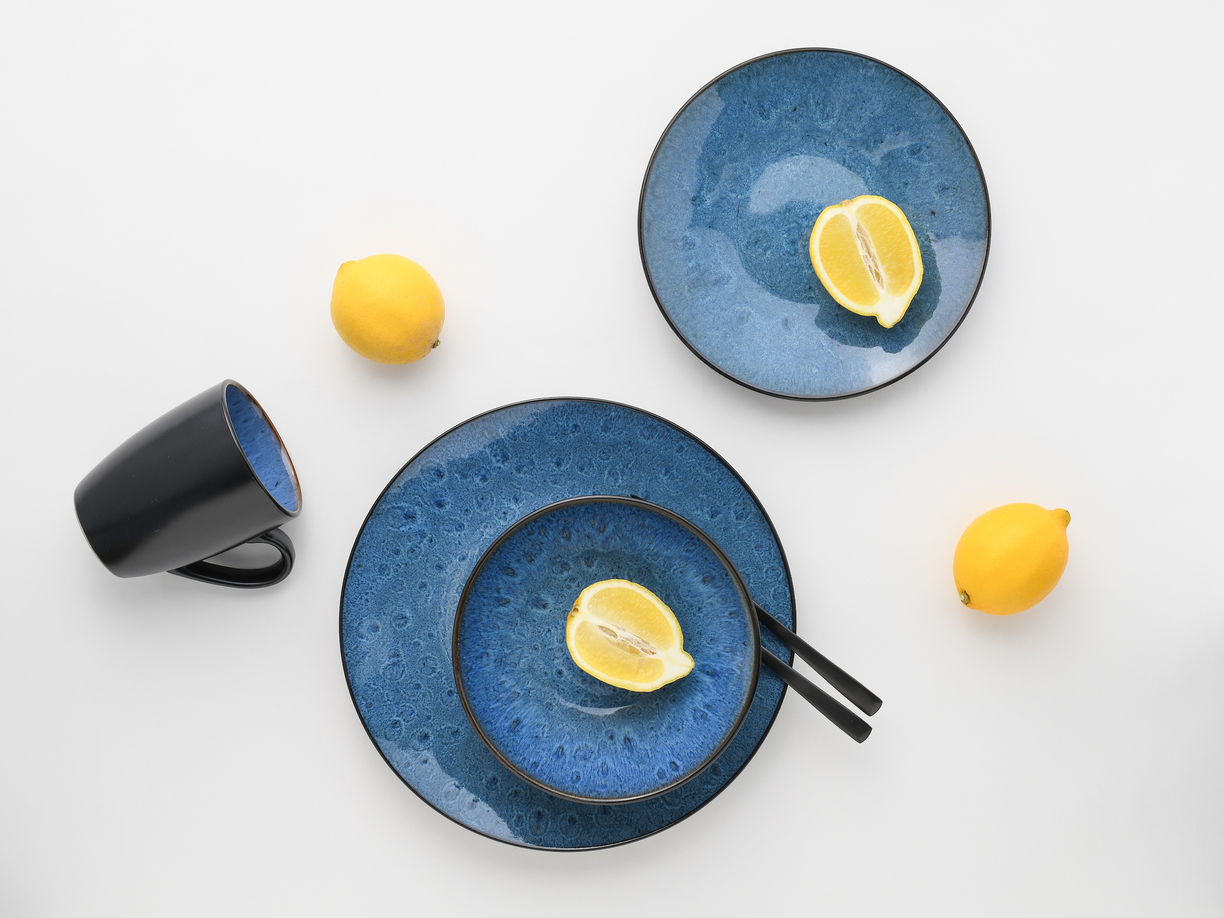 CreaTable Teller-Set »Capri, Tellerset 12-tlg«, (Set, 12 tlg.), Reaktivglasur