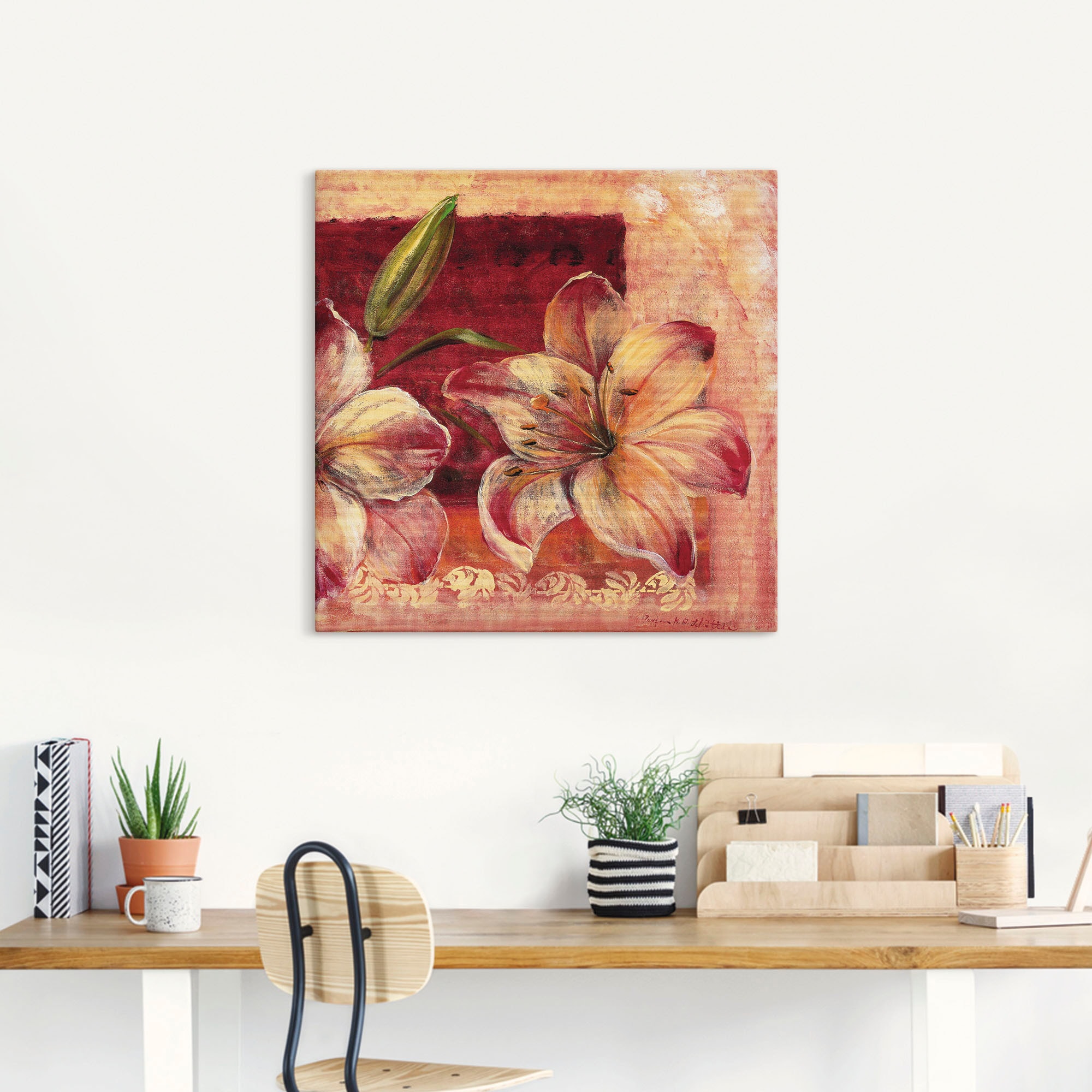Artland Leinwandbild »Klassische Blumen IV«, Blumen, (1 St.), auf Keilrahmen gespannt