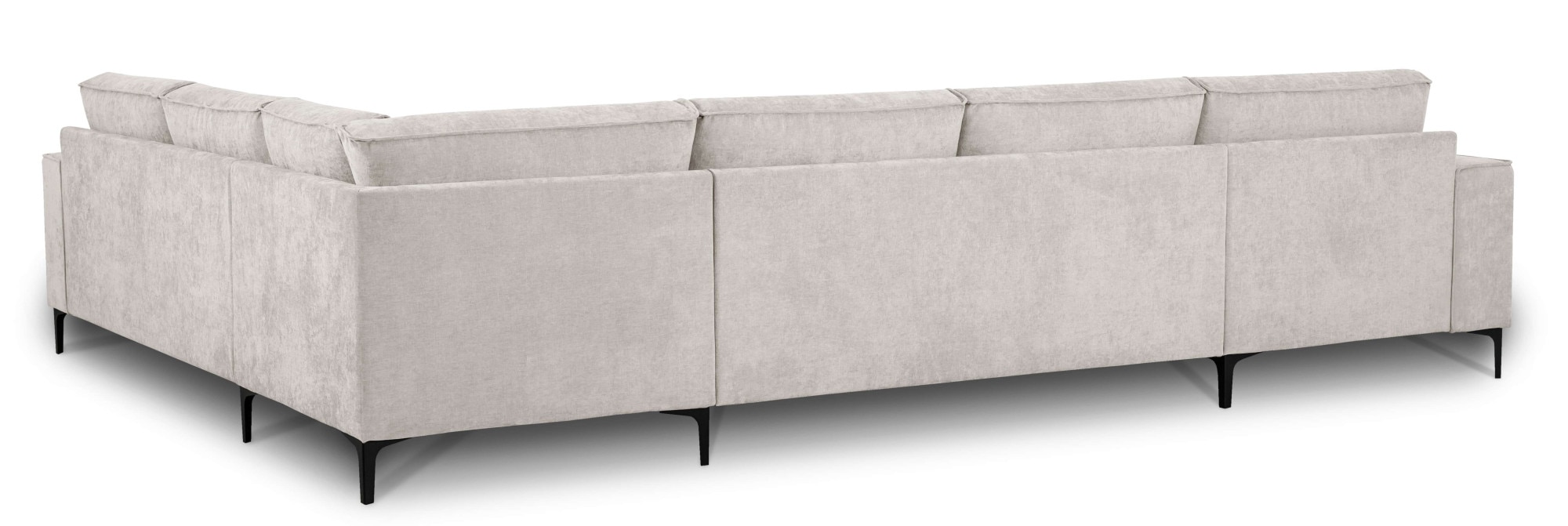 Places of Style Wohnlandschaft »XXL Sofa Oland, Struktur, Flachgewebe, Luxus-Microfaser, Boucle«, U-Form, 342 cm, Wellenunterfederung, Skandi-Design, Metallfüße