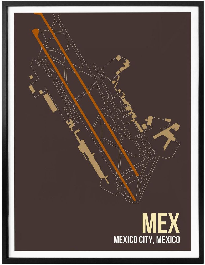 Grundriss, Poster, BAUR Grundriss Mexico Poster | »Wandbild MEX Wandposter Wall-Art Bild, St.), (1 City«, Wandbild, kaufen