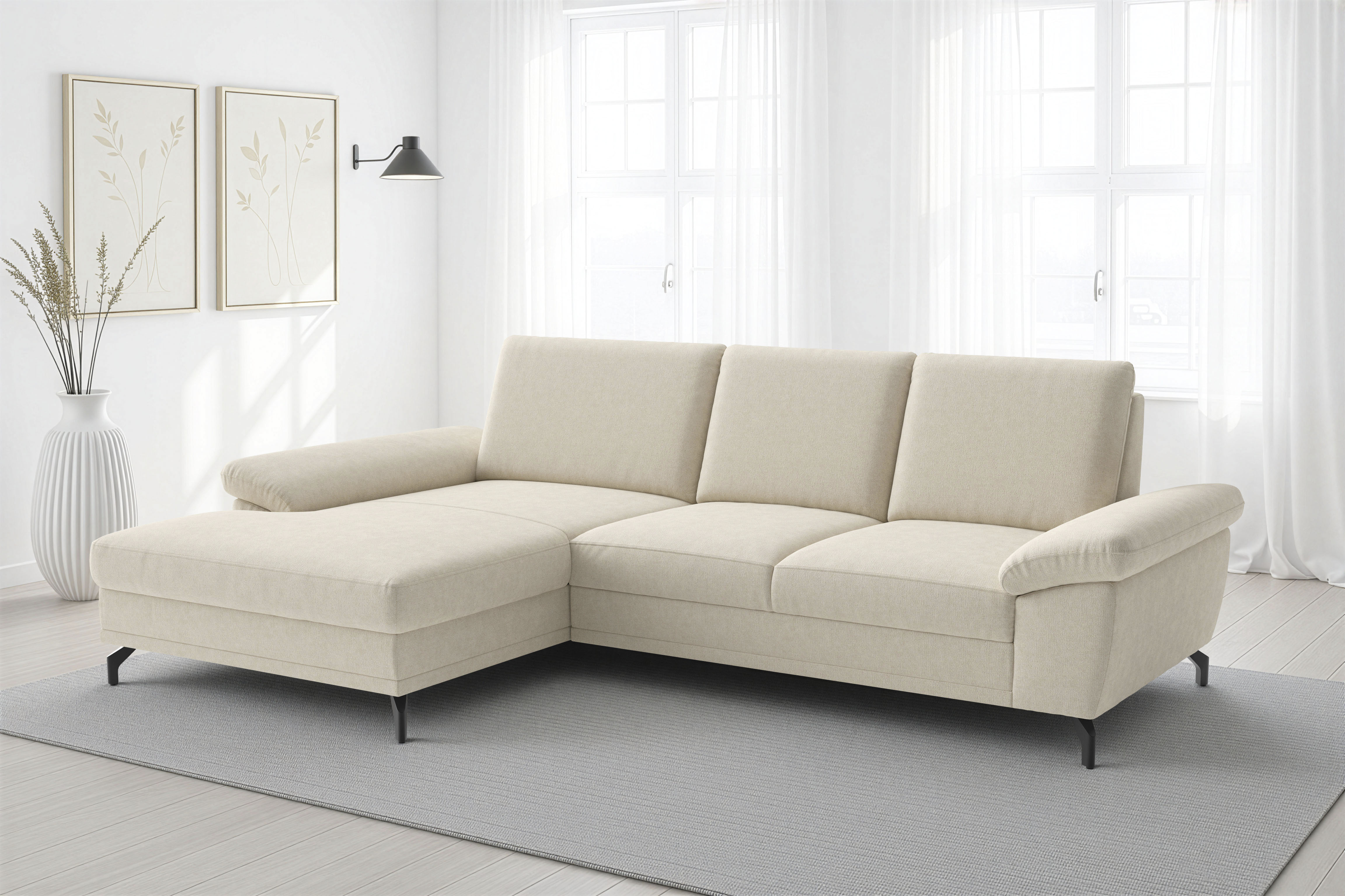 sit&more Ecksofa "Chelsea L-Form, B: 264 cm, Armteil- & Sitztiefenverstellung" optional Schlaffunktion und Bettkasten