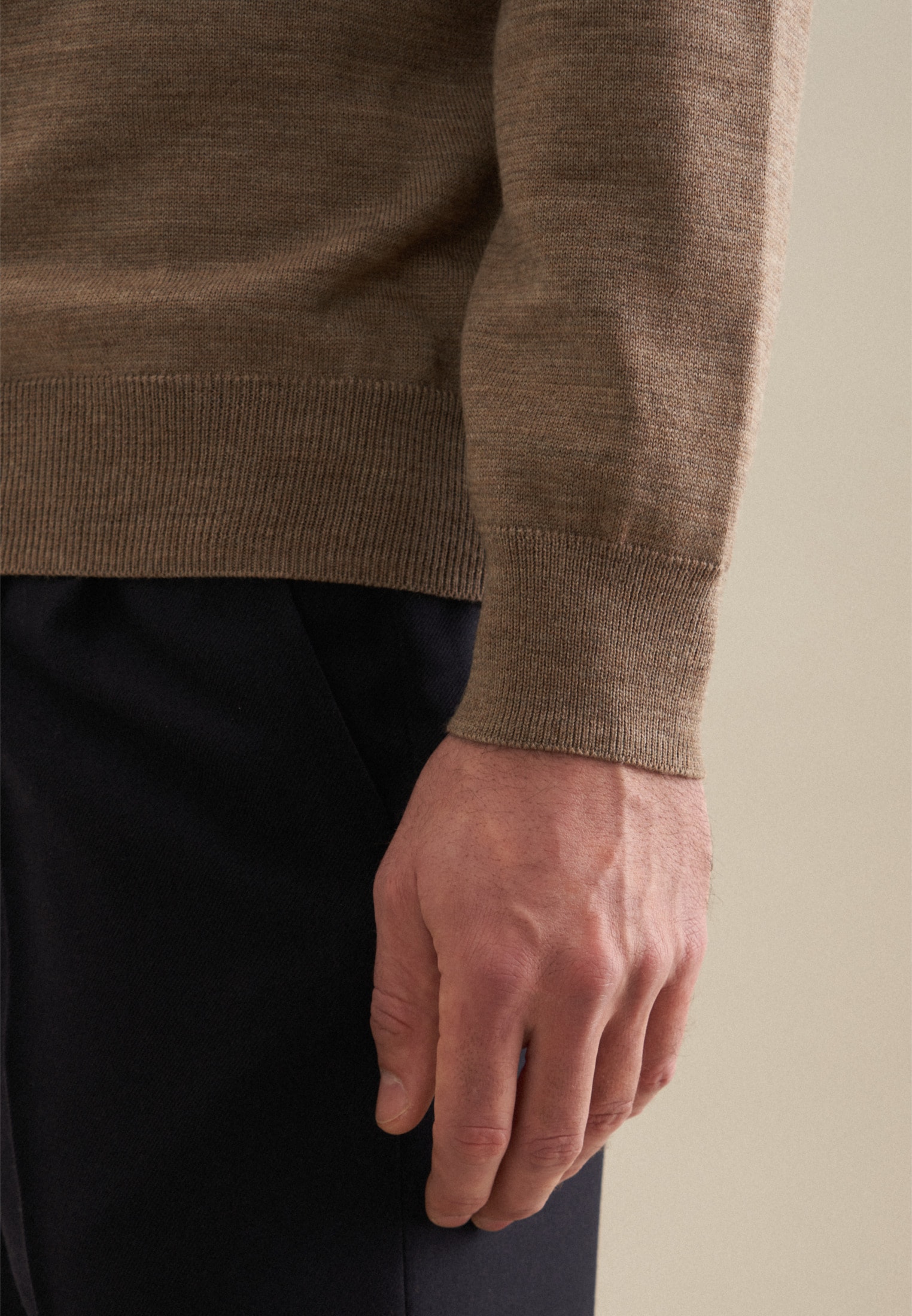 seidensticker Strickpullover »Schwarze Rose« Quarter Zip Uni