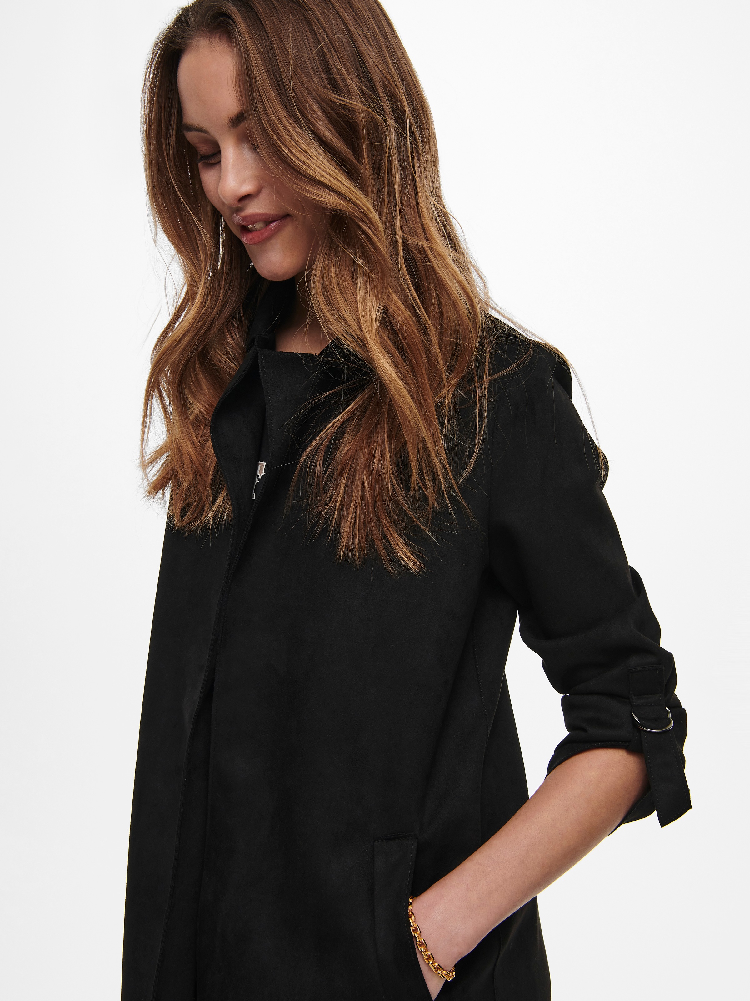 ONLY Langjacke "ONLJOLINE FAUX SUEDE COAT LIFE CC OTW", ohne Kapuze, mit Re günstig online kaufen