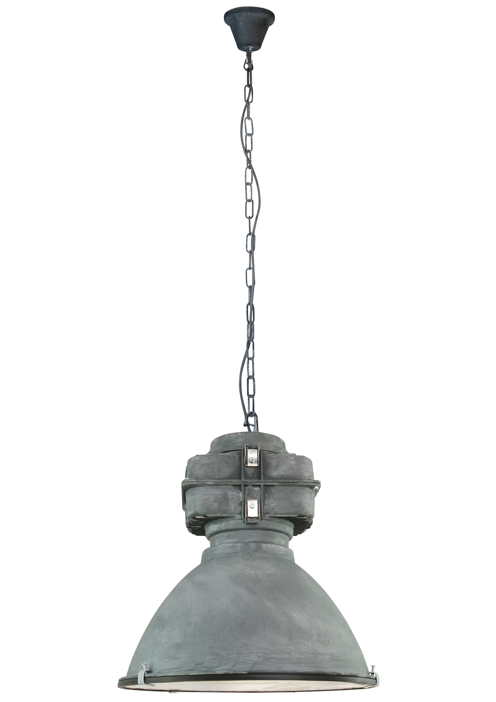 Brilliant Pendelleuchte »ANOUK«, 1 flammig, Leuchtmittel E27 | ohne Leuchtmittel, 130cm Höhe, E27 max. 60W, Metall/Glas, grau antik, dimmbar, Industrial