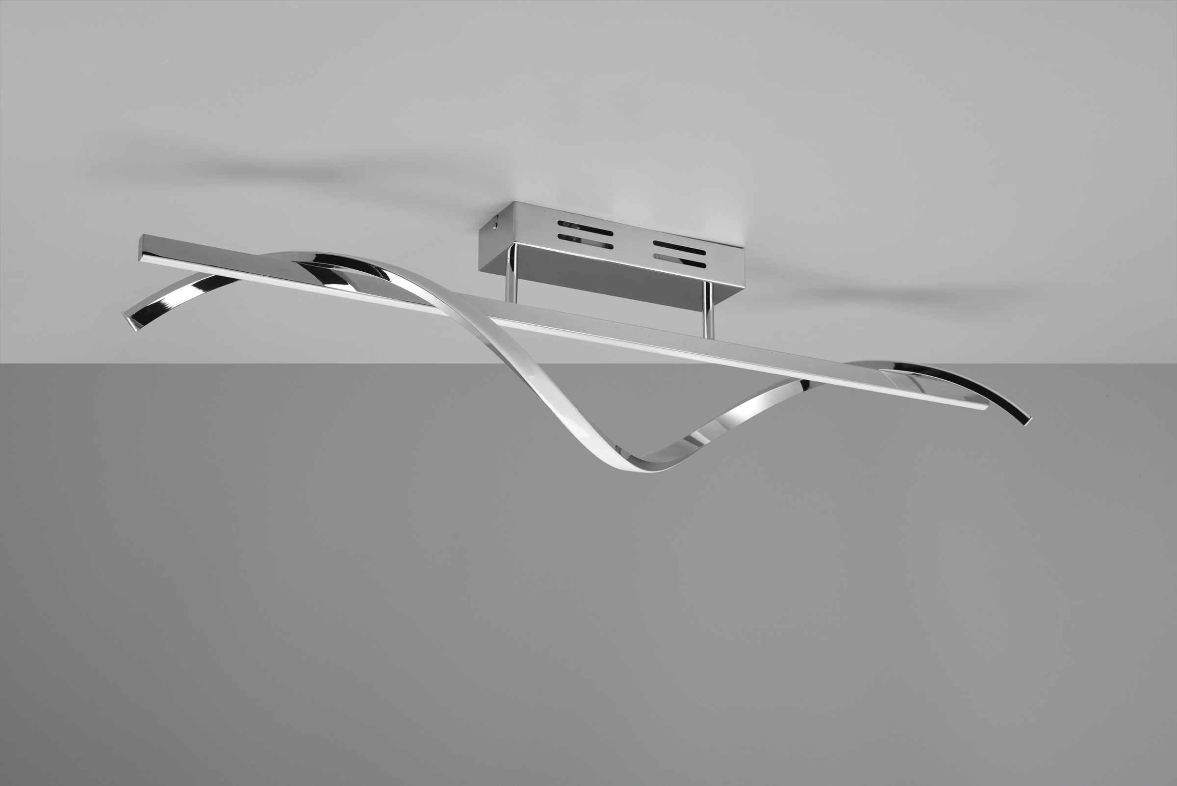 REALITY Leuchten LED Deckenleuchte »ISABEL, Deckenlampe 26W LED kaltweiß 4000K 3000 Lumen, Switch Dimmer«, 1 flammig, Leuchtmittel LED-Board | LED fest integriert, 3-Stufen dimmbar über Wandschalter, chrom verspiegelt, 100x 25x 18 cm