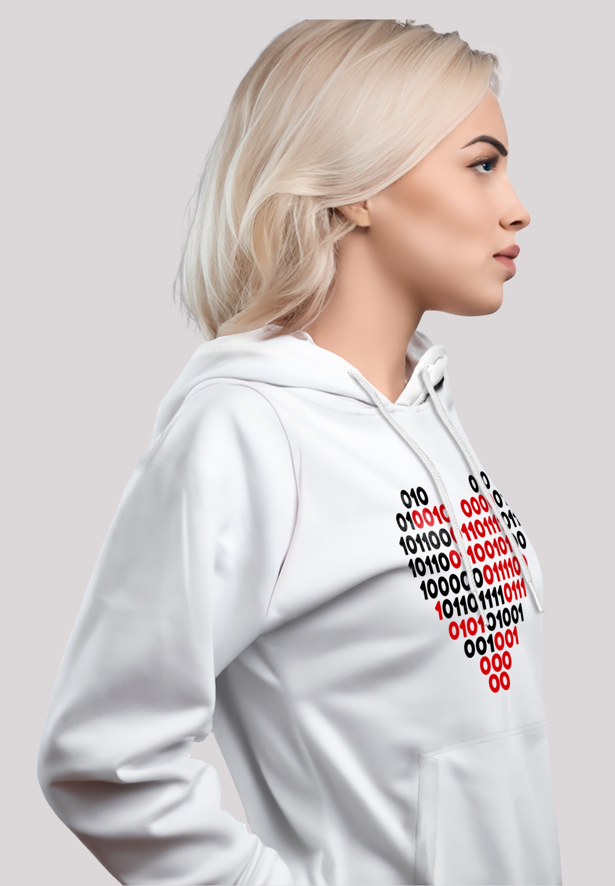 F4NT4STIC Kapuzenpullover »I love you 01001001 Binary Code Herz Valentinstag«, Premium Qualität