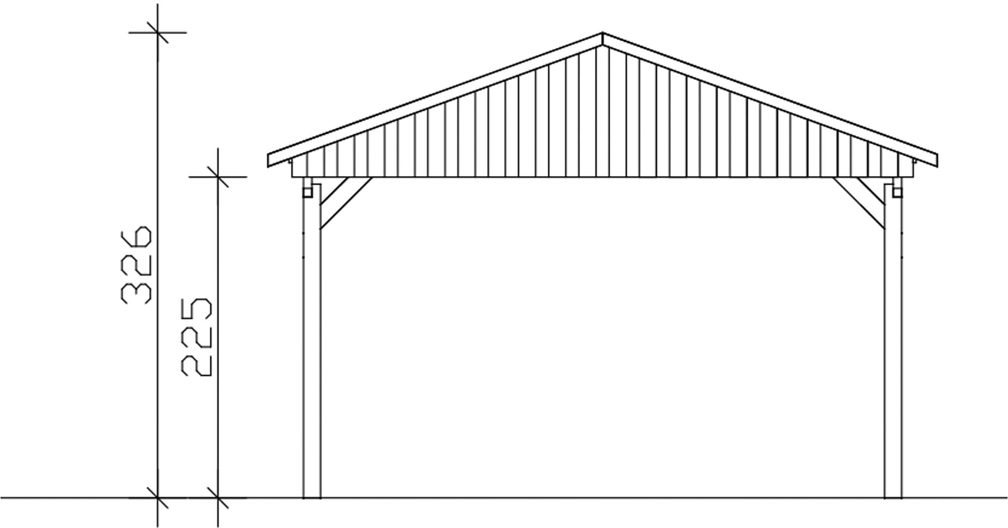 Skanholz Einzelcarport »Fichtelberg«, 379 cm, Anthrazit
