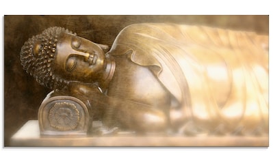 Glasbild »liegender Buddha«, Religion, (1 St.)