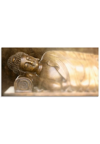 Glasbild »liegender Buddha«, Religion, (1 St.)