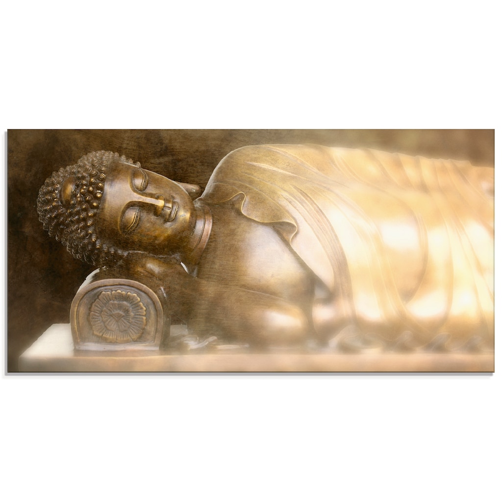 Artland Glasbild »liegender Buddha«, Religion, (1 St.)