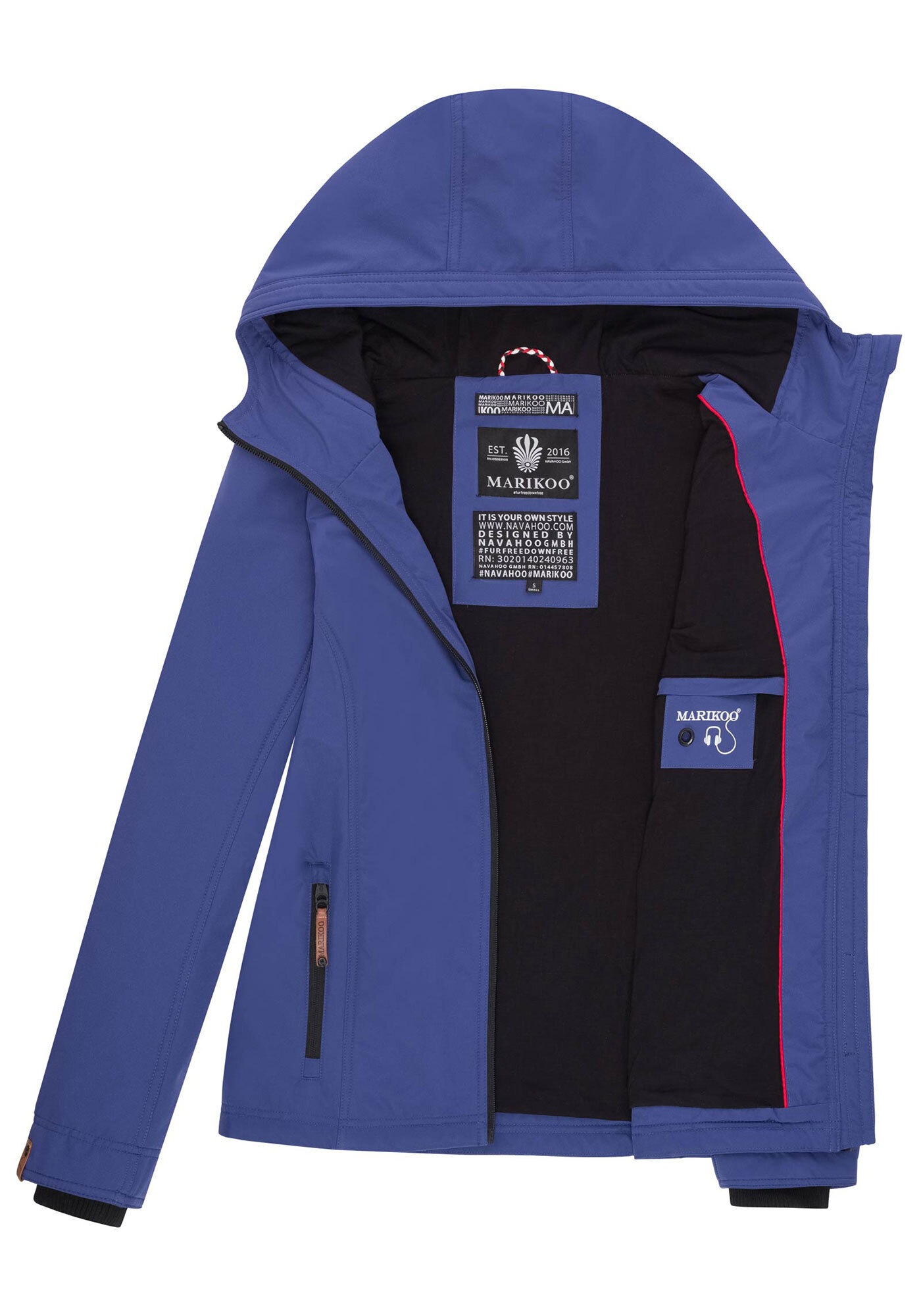 Marikoo Outdoorjacke »Brombeere«, sportliche Übergangsjacke mit Kapuze