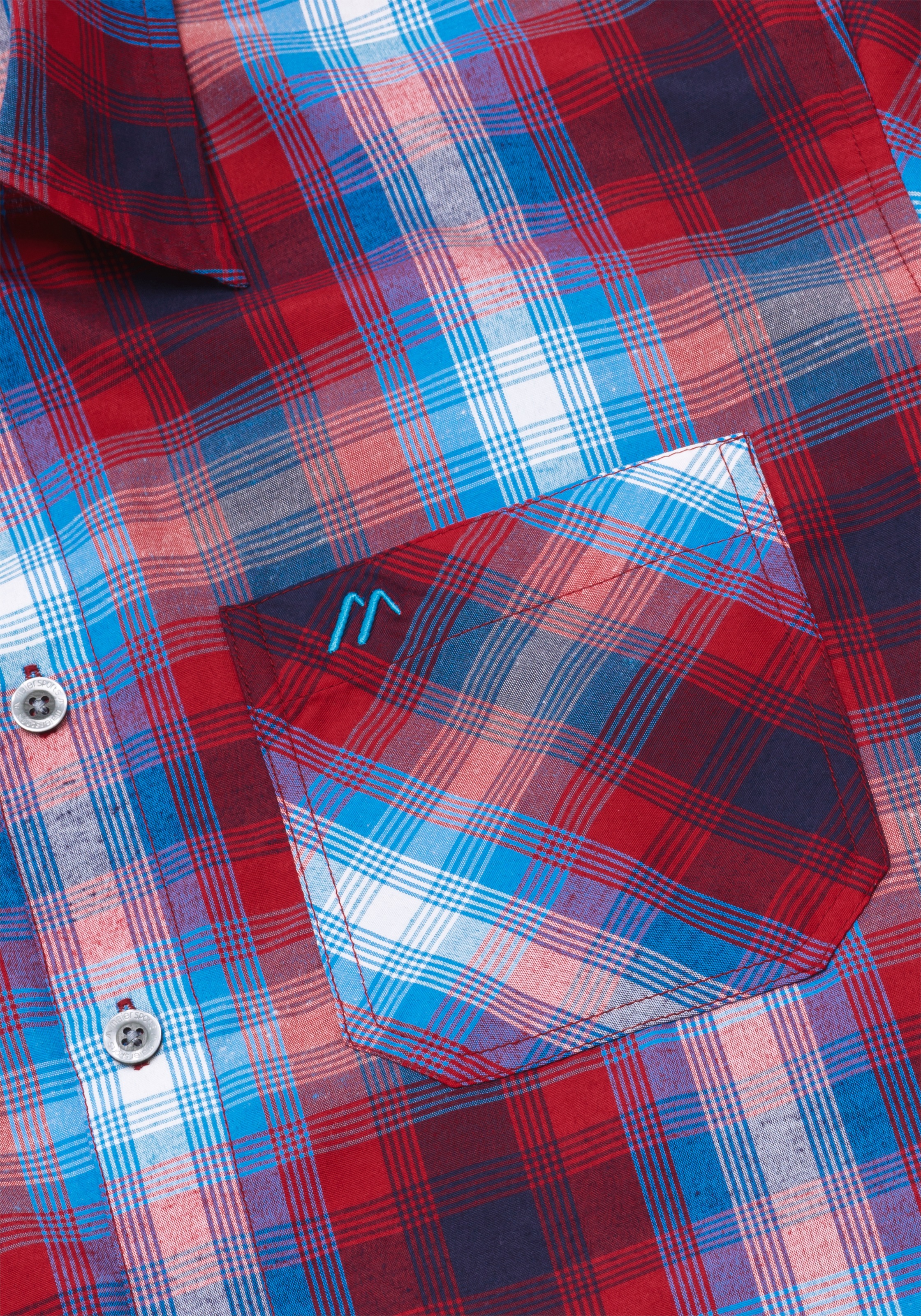 Maier Sports Funktionshemd "Mauro" Kariertes Kurzarm-Hemd für Wandern, Reis günstig online kaufen