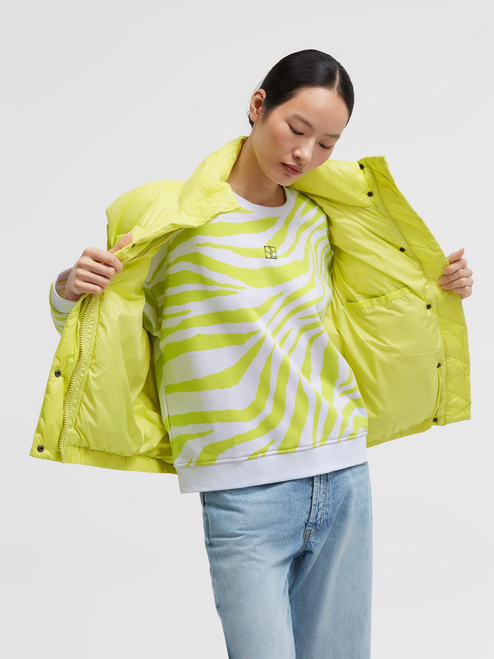 SENSES.THE LABEL Steppweste mit Fleece gefütterte Eingrifftaschen
