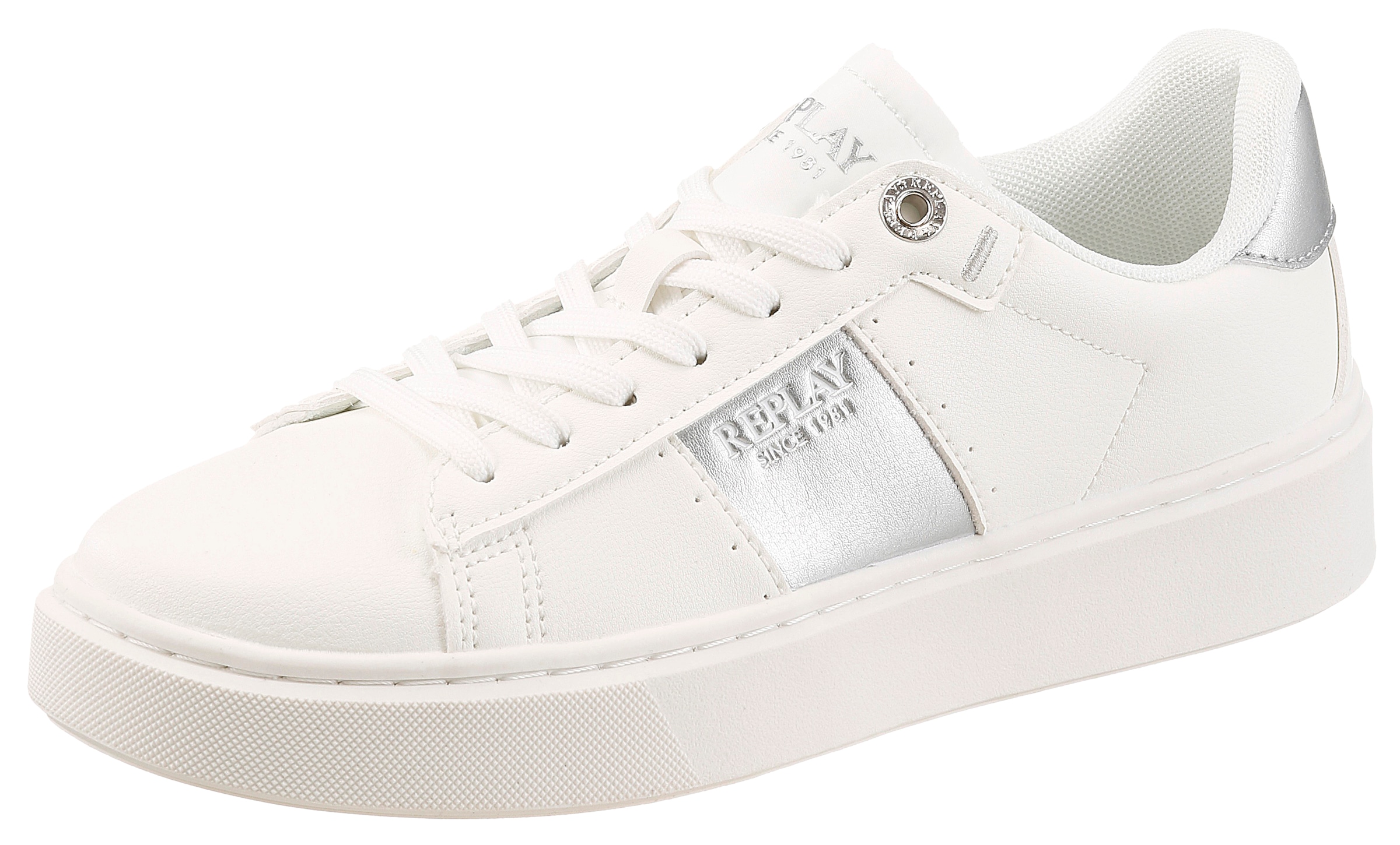 Replay Plateausneaker Halbschuh, Trend-Sneaker, Schnürschuh mit Metallic-Ak günstig online kaufen
