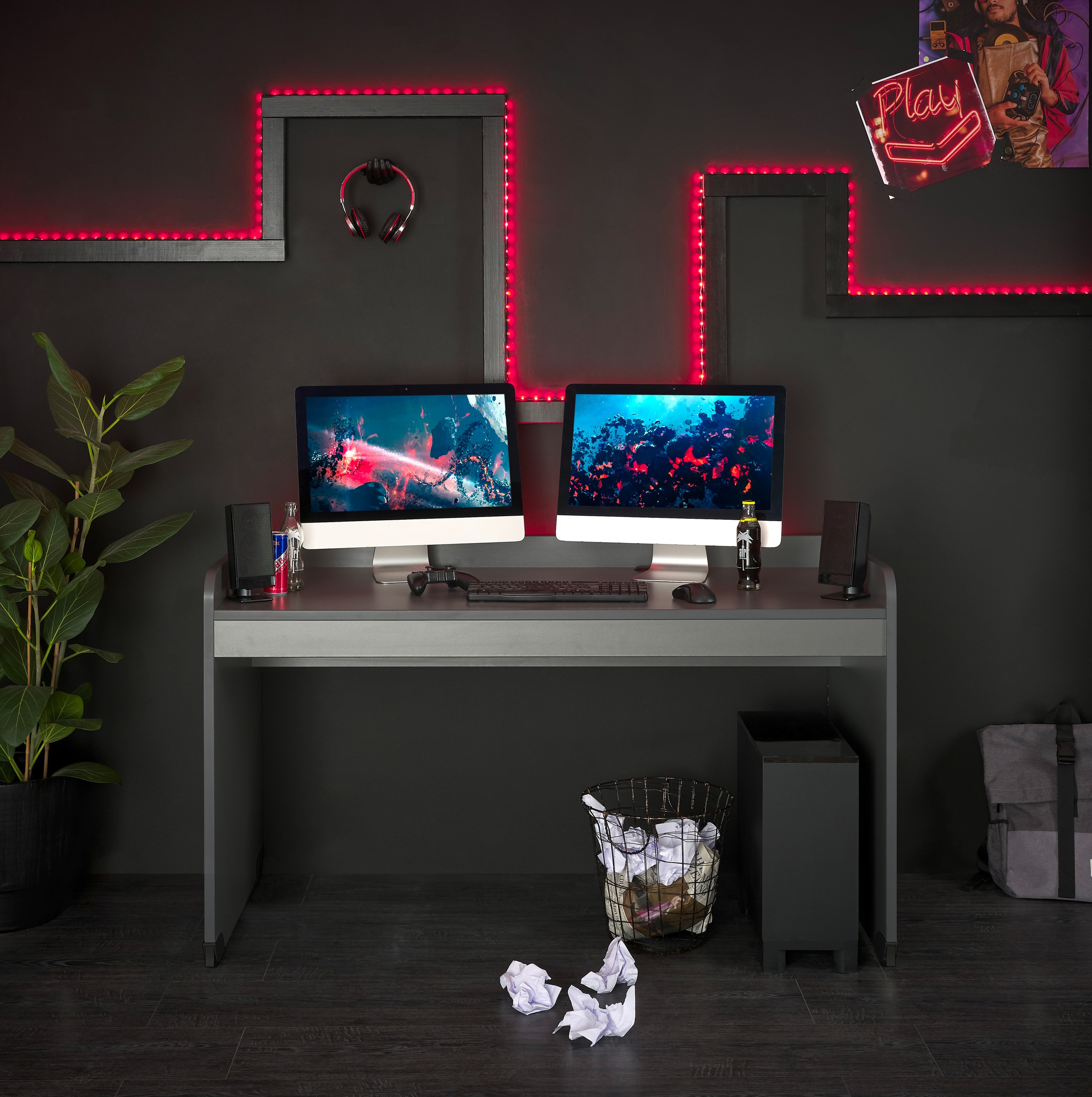 Begabino Gamingtisch »Kellon«, rollbar, Schreibtisch wahlweise in 2 Farben