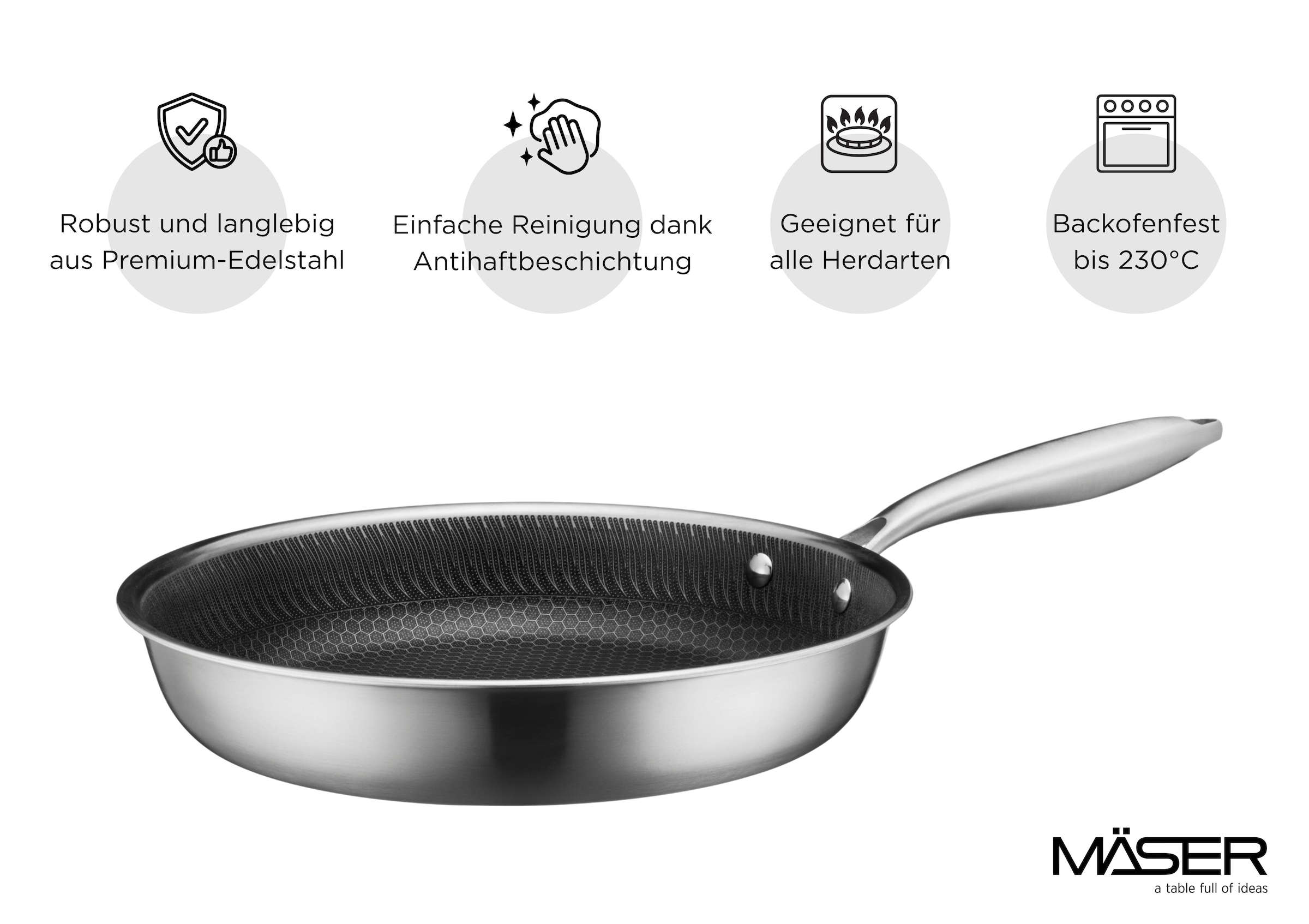 MÄSER Bratpfanne »Hestia Keramik« Edelstahl 18/10 1 tlg.