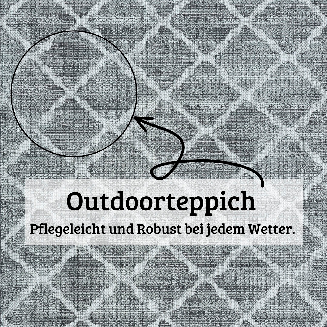 my home Teppich »Veyla Lagerräumung«, rechteckig, 8 mm Höhe, Rauten Muster, In- und Outdoor geeignet, Terrasse & Balkon